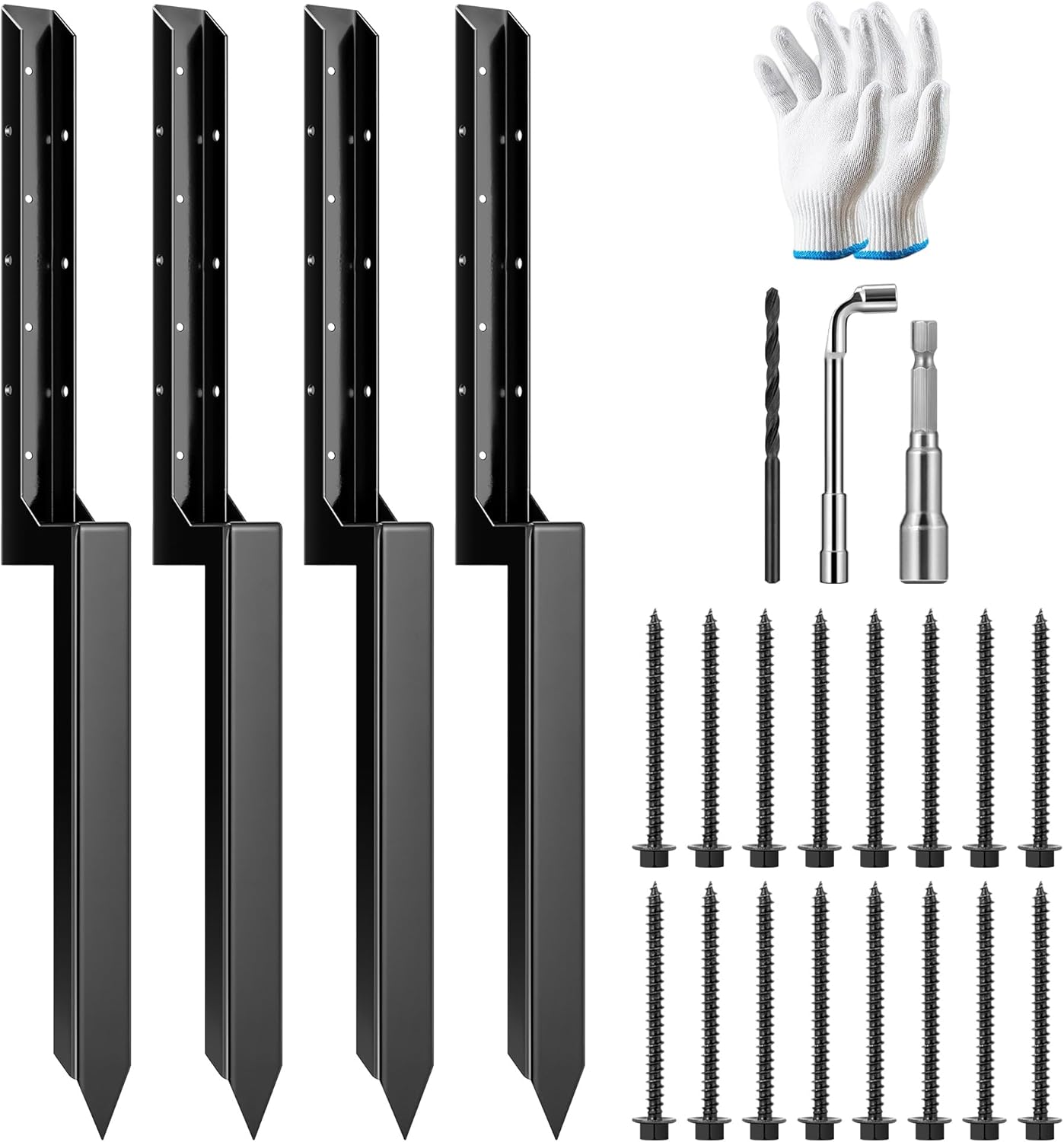 VIVOSUN Fence Post Repair Kit, Heavy-Duty Ground Spike with Gloves for Repairing...