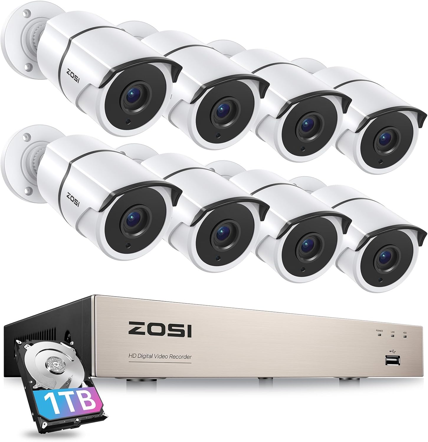 ZOSI 3K Lite Home Security Camera System with Audio,AI Human/Vehicle Detection,N...