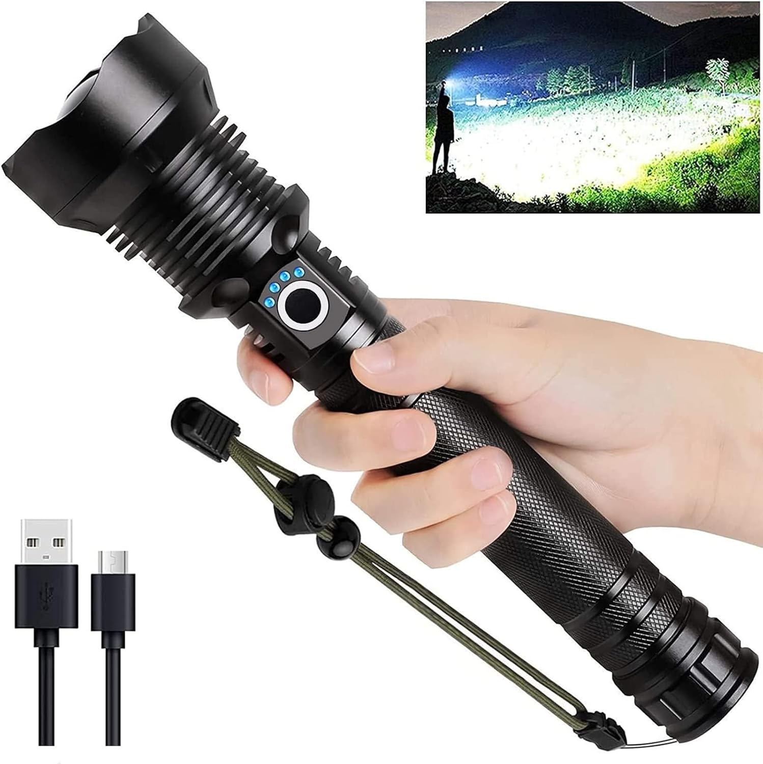 Rechargeable LED Flashlights High Lumens, 990000 L...