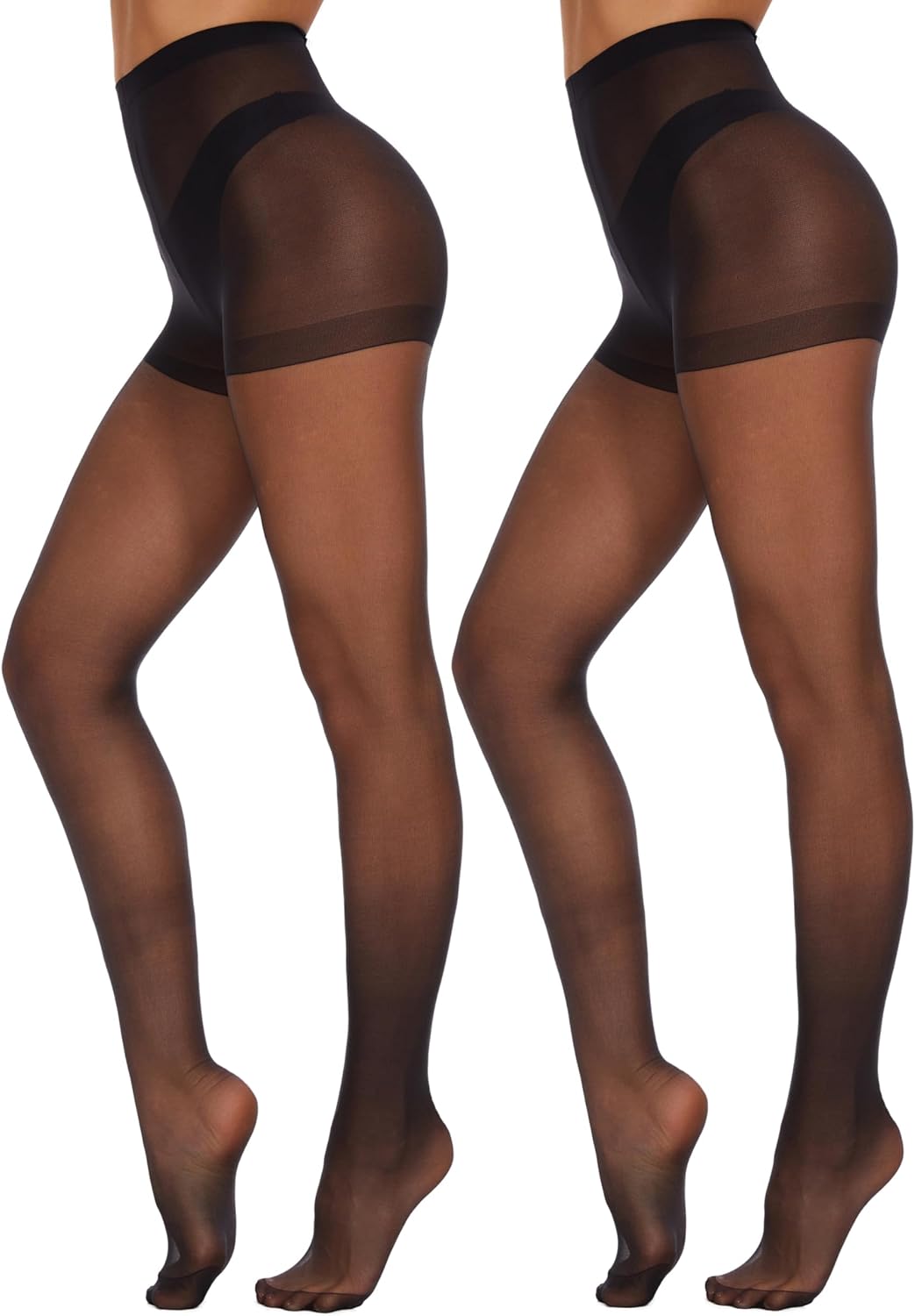 CozyWow 20 Denier Sheer Tights for Women,High Waist Control Top Silk Stockings,C...