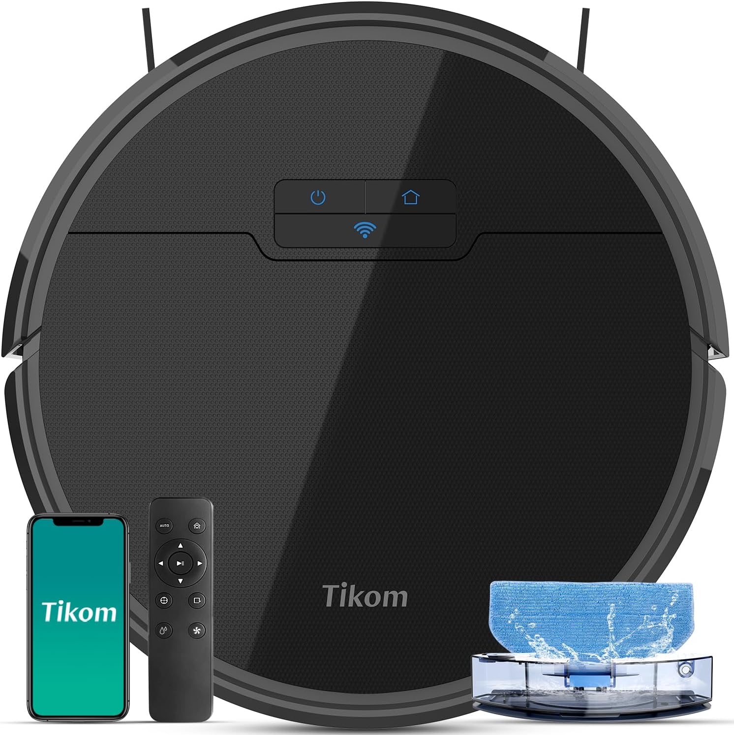 Tikom Robot Vacuum and Mop Combo, Robot Vacuum Cleaner with Powerful Suction, Su...
