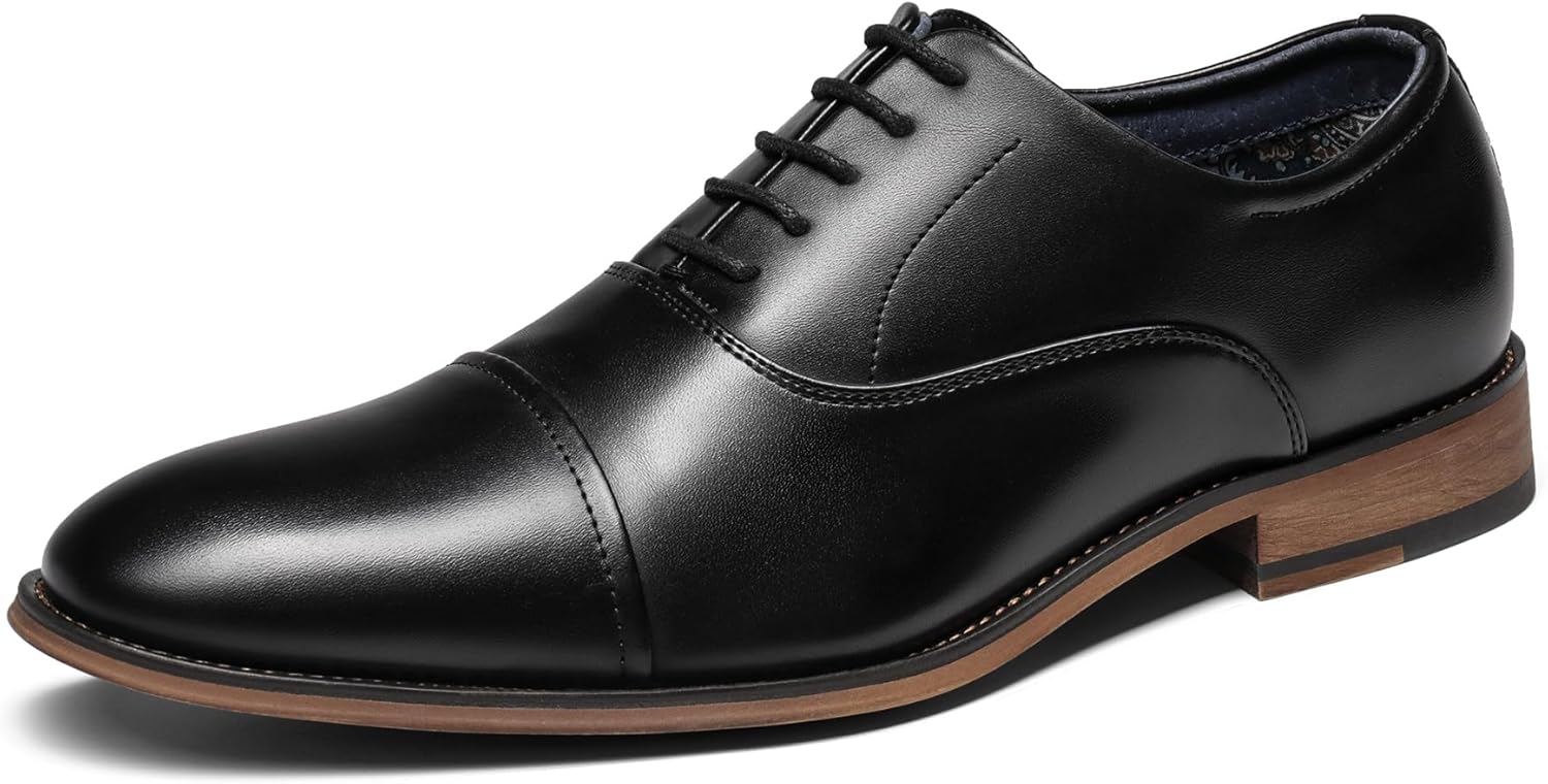 Bruno Marc Men's Lace-Up Leather Shoes, Classic Oxfords Formal Dress Shoes Brogu...