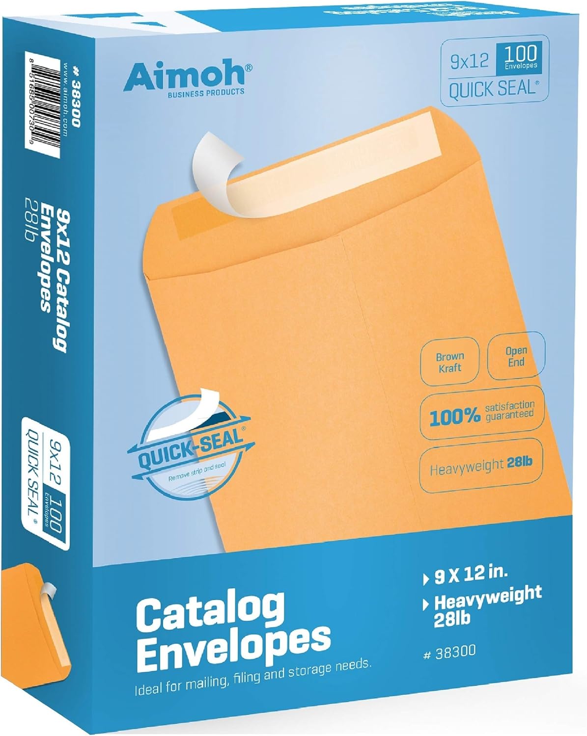 Aimoh 9 X 12 Self-Seal Brown Kraft Catalog Mailing Envelopes - 28lb - 100 Count,...