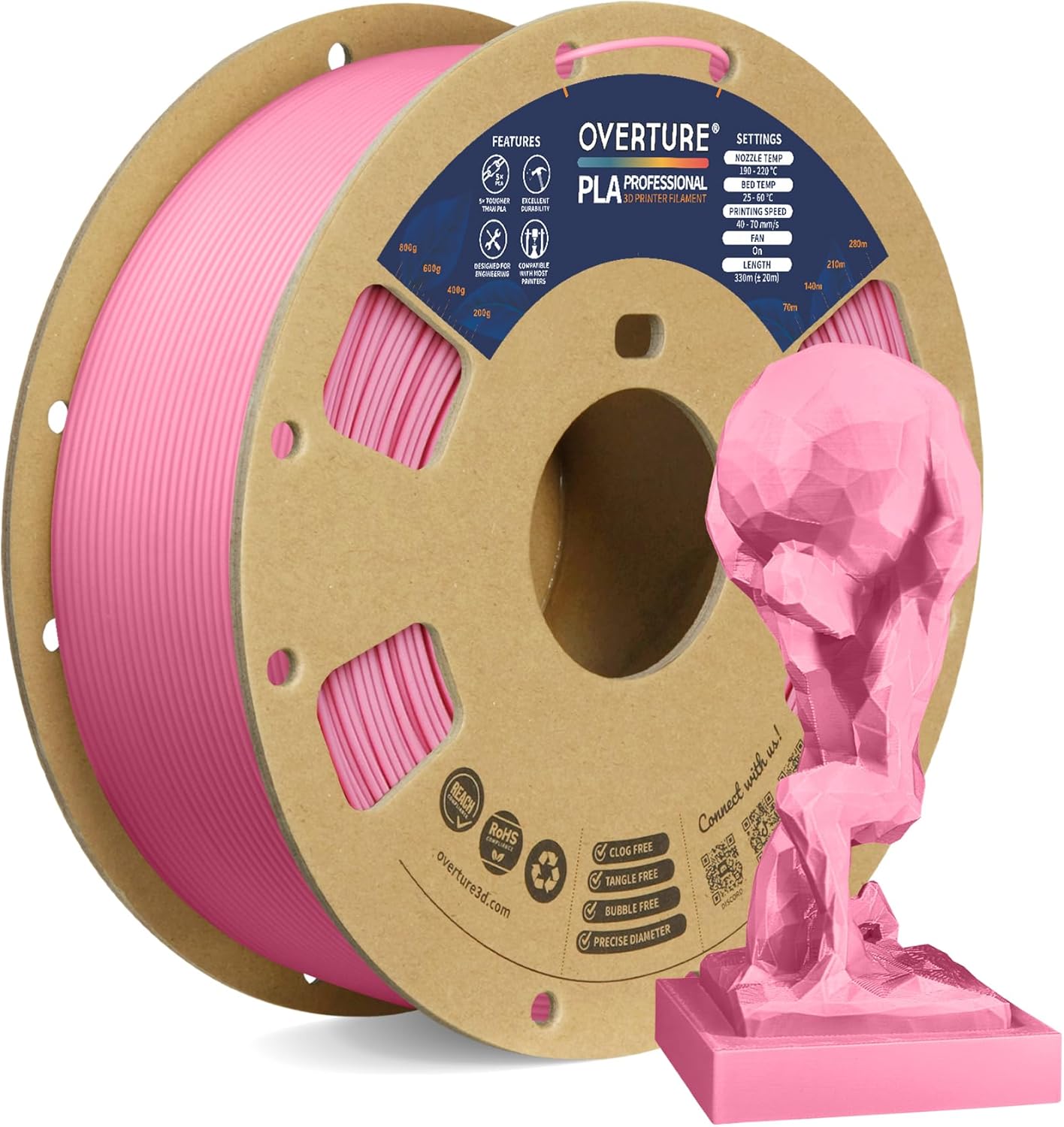 OVERTURE PLA Plus (PLA+) Filament 1.75mm PLA Professional Toughness Enhanced PLA...