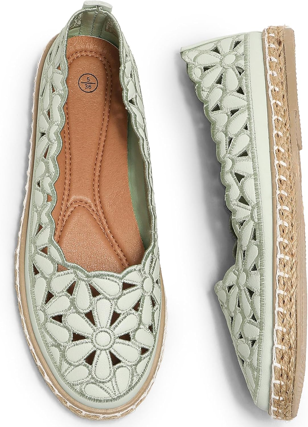HEAWISH Women’s Ballet Flat Daisy Round Toe Dress Shoes Casual Slip On Rope Loaf...
