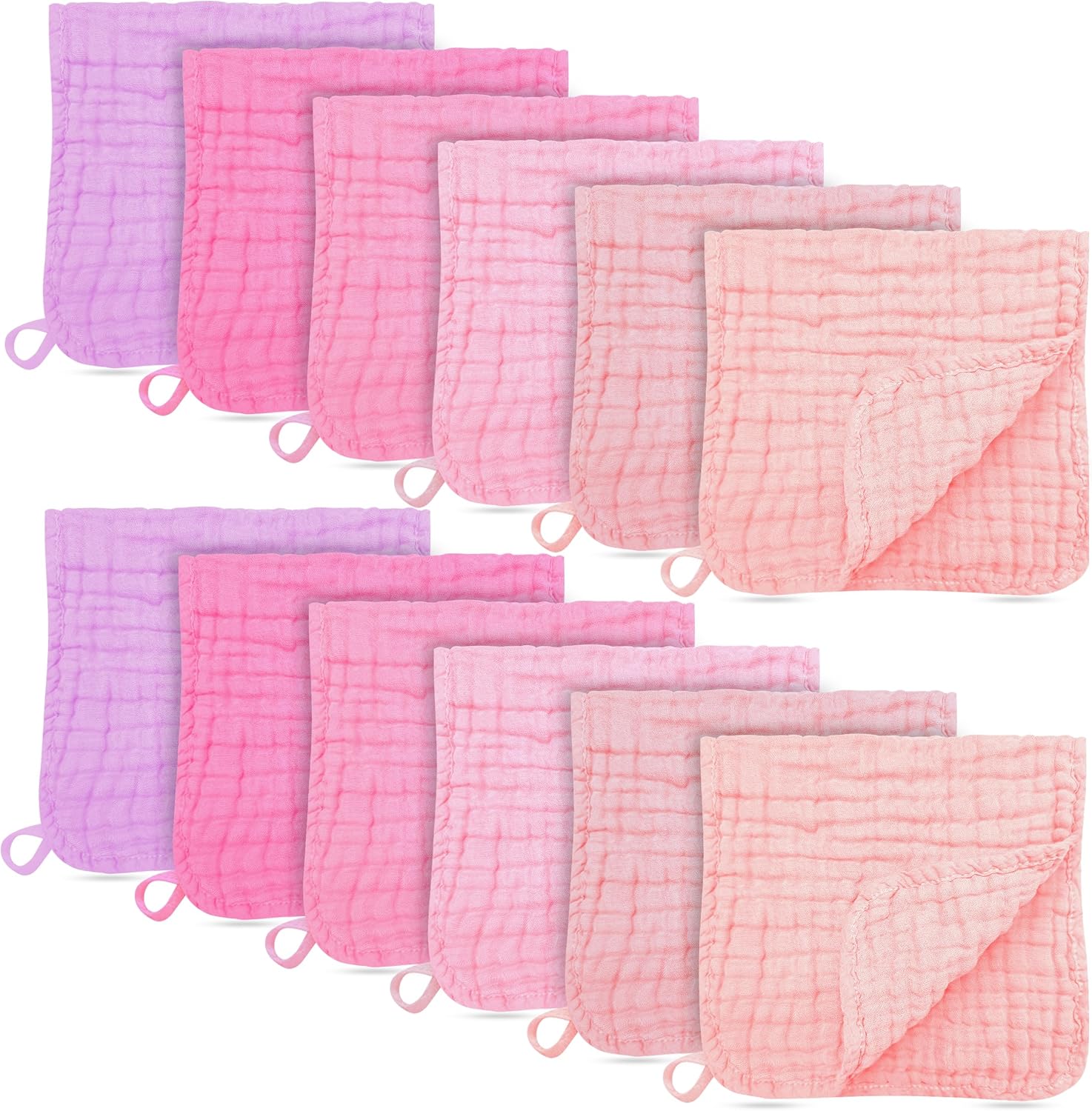 12 Pack Muslin Burp Cloths - Large 20" x 10", Ultra Absorbent 100% Cotton for Ba...