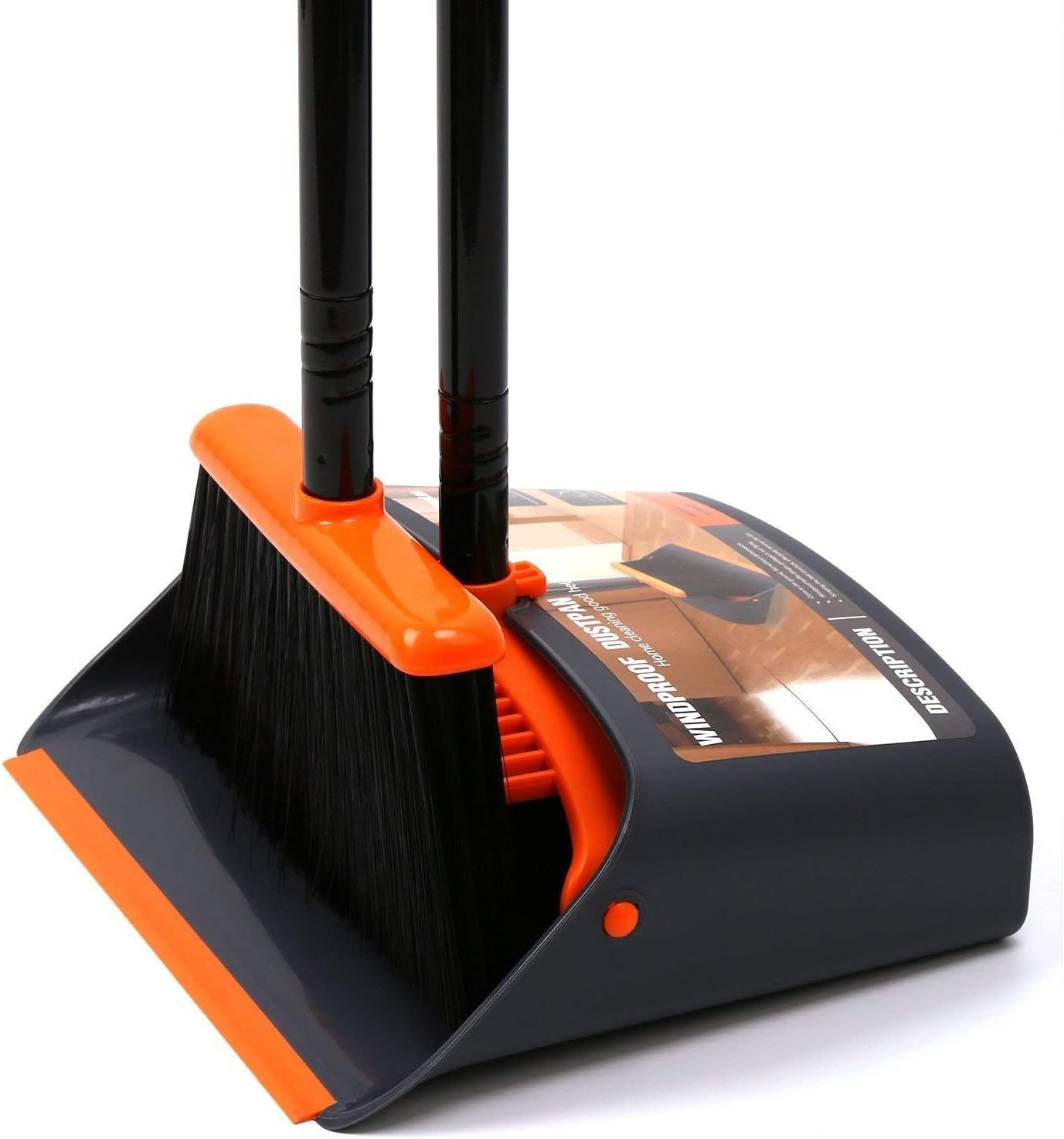 TreeLen Broom and Dustpan Set with 52" Long Handle...