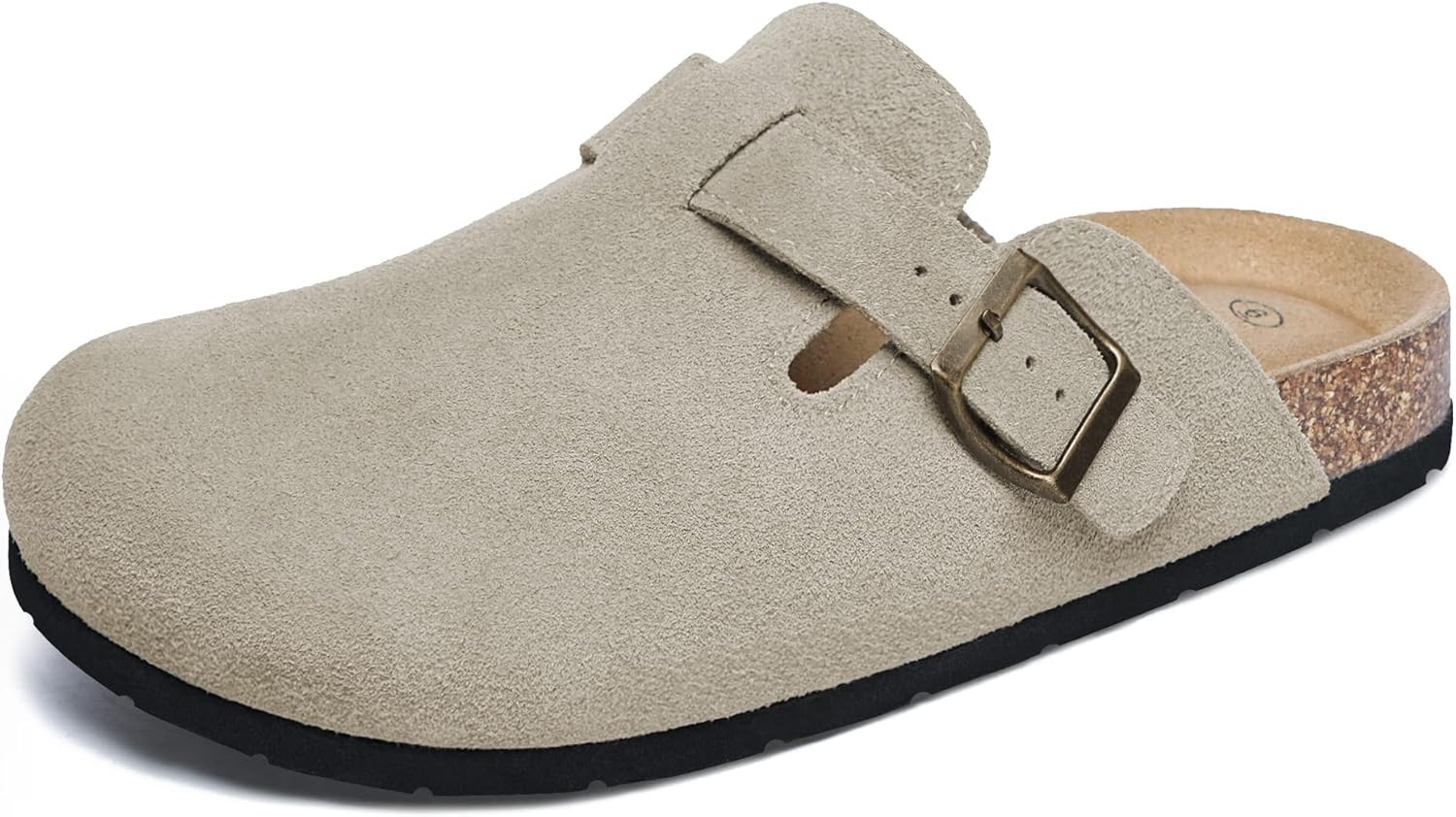 Xiakolaka Women's Suede Clogs Adjustable Buckle Slip on Footbed Home Clog Slippe...