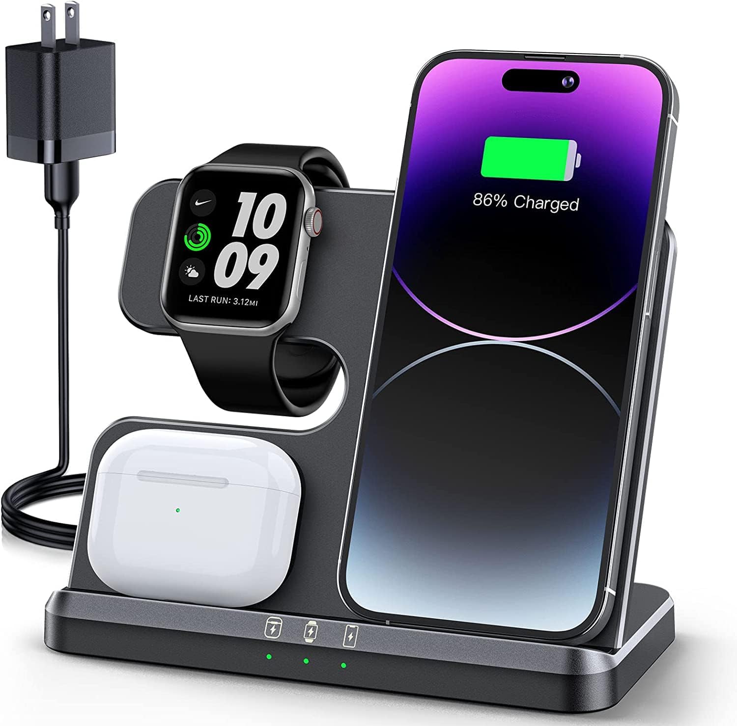 3 in 1 Charging Station for Apple Wireless Charger for iPhone 16 15 14 13 12 11...