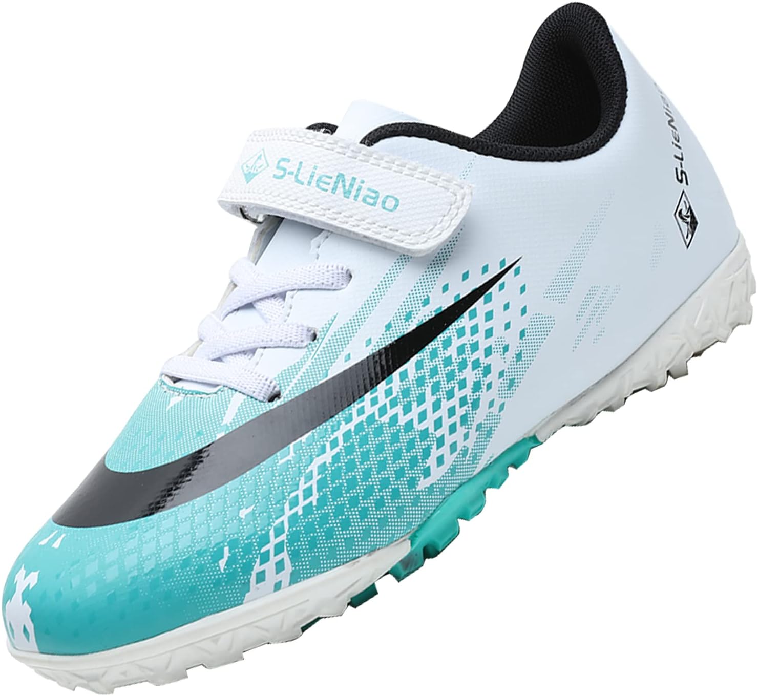 VLOOKST Football Boots Boys Astro Turf Trainers Kids Non-Slip Junior Football Sh...