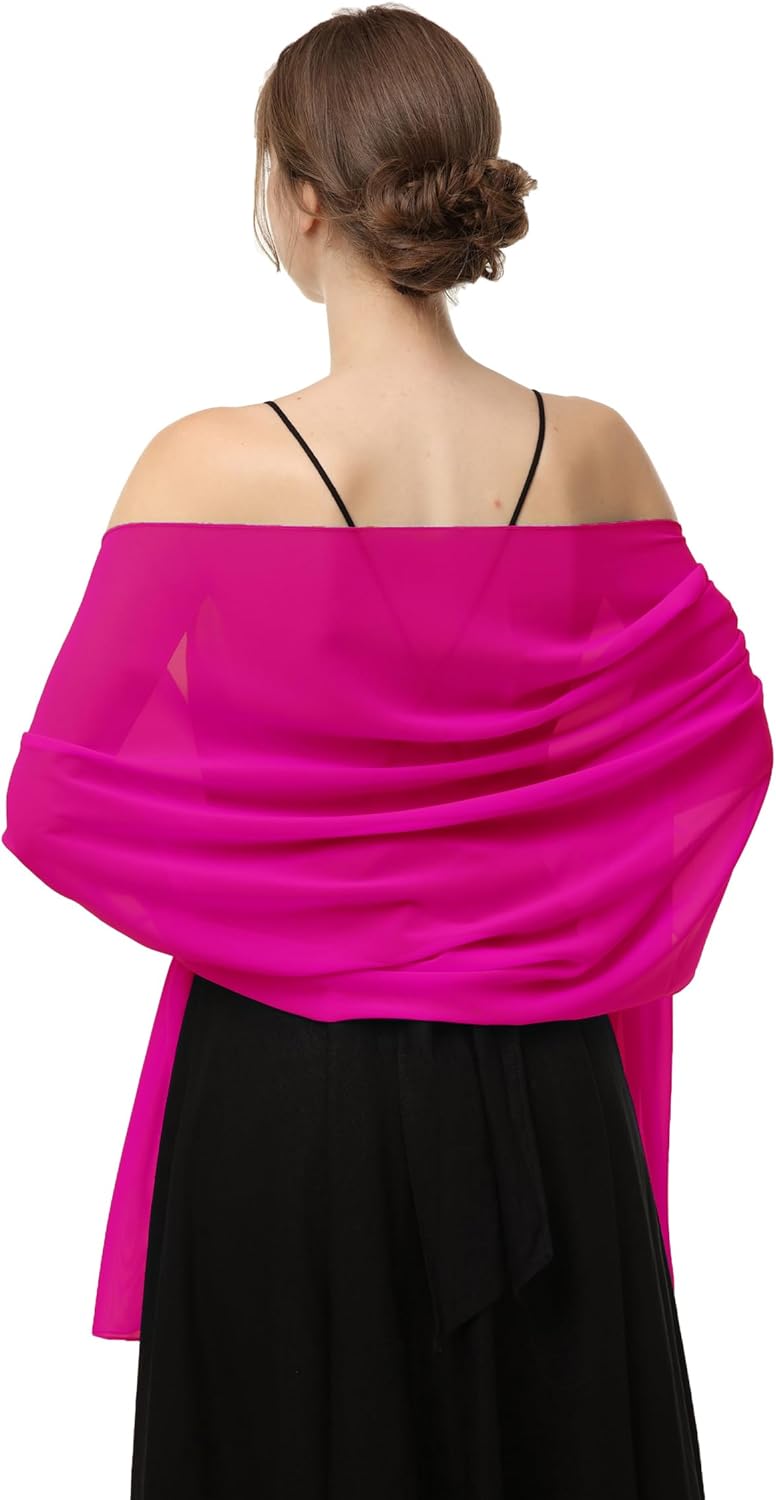 Baoqiya Women's Shawls and Wraps for Evening Dress Chiffon Shawl Soft Elegant Si...