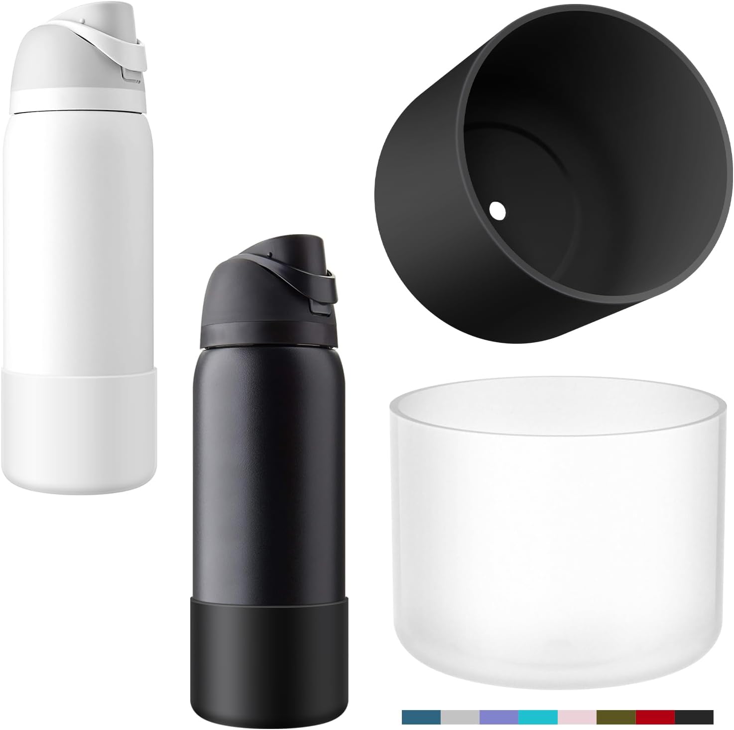yoelike 2PCS 2 Colors Silicone Water Bottle Boot for Owala, Anti-Slip Protective...