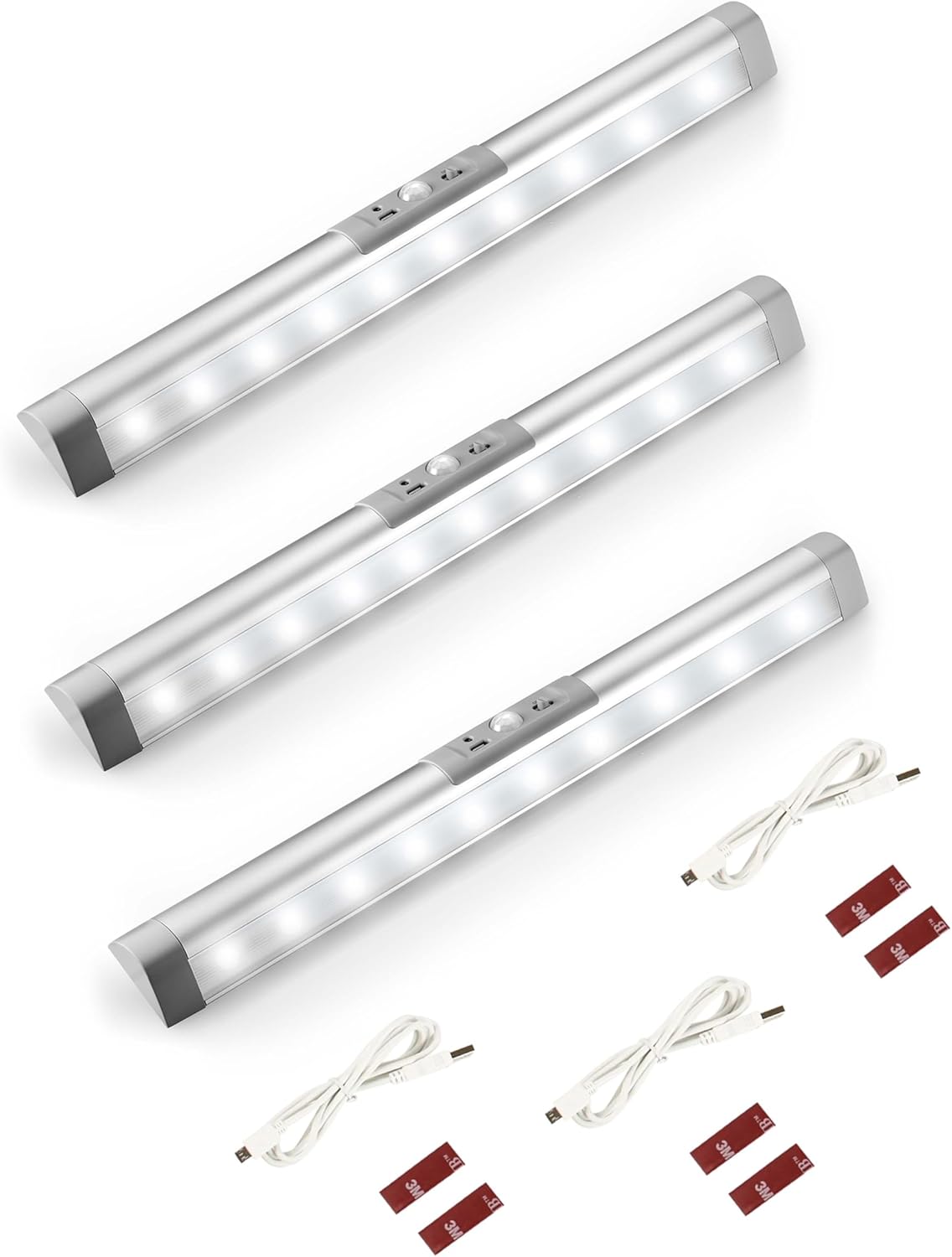 Joyzy 3 Pack Motion Sensor Wardrobe Lights, Cupboard Light, Under Cabinet Lights...