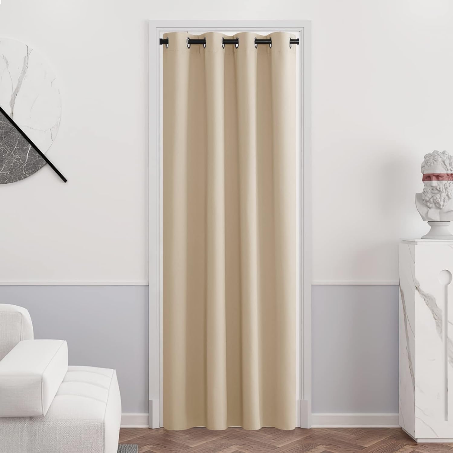 PONY DANCE Window Curtains for Bedroom - Beige Curtain Energy Saving Thermal Ins...