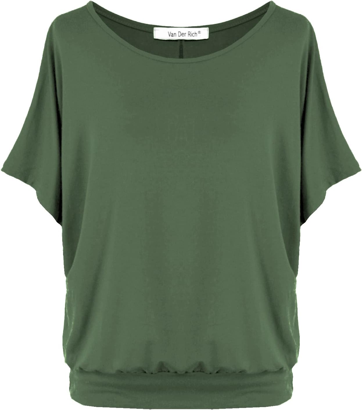 Batwing Tops for Women – Oversized Casual T-Shirt with Banded Waist XX-Large Kha...