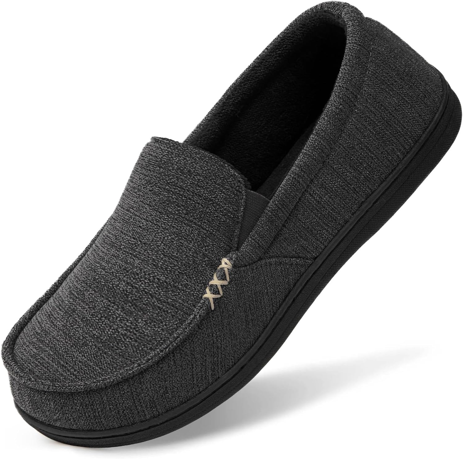 HomeTop Men's Moccasin Slippers Classic Breathable Premium Microsuede Indoor Hou...