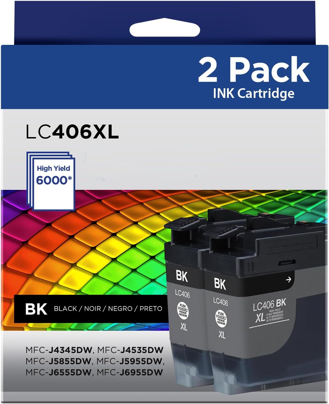 LC406XL Black Ink Cartridges Compatible for Brother LC406XL LC406 High Yield Wor...