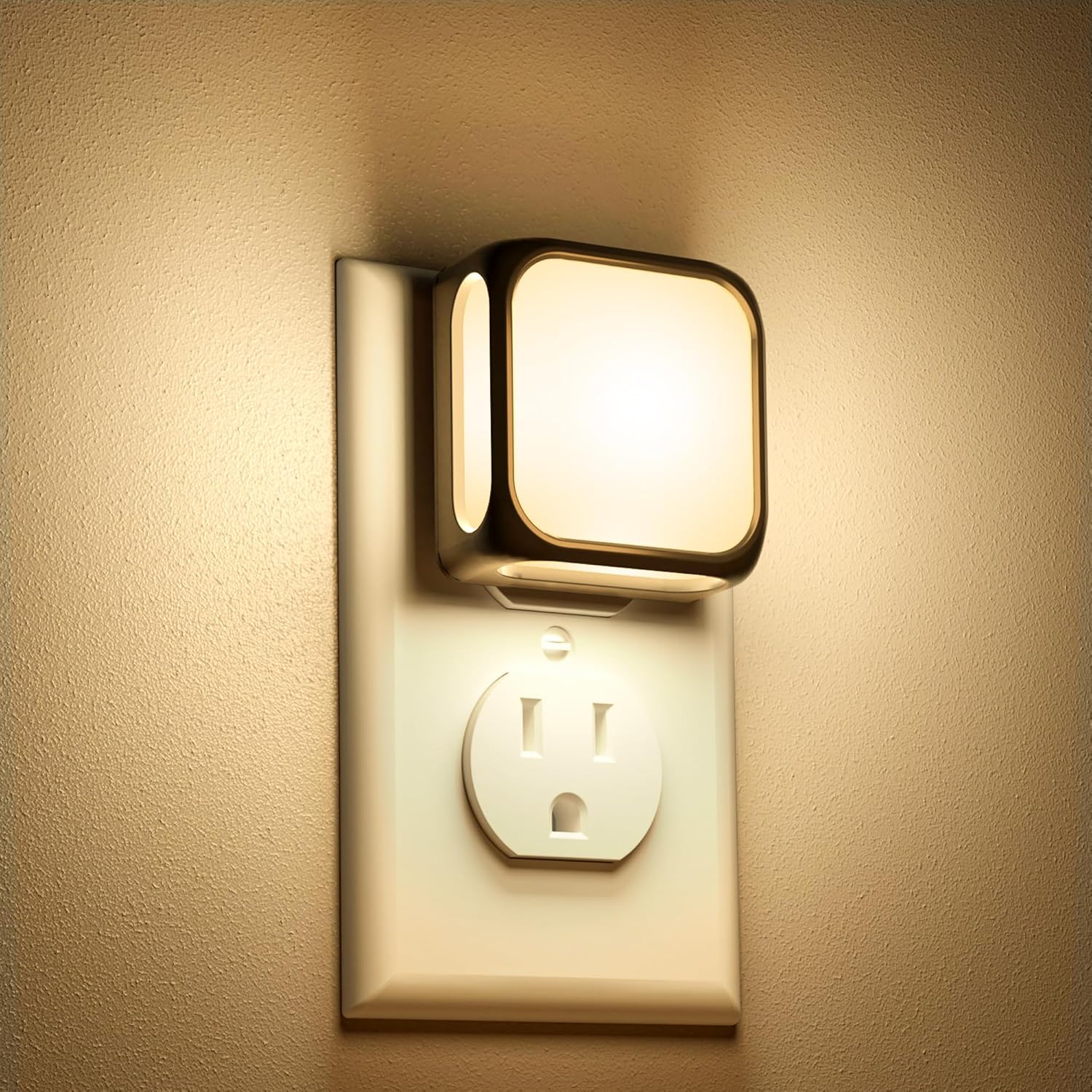 KINDEEP LED Bathroom Night Lights Plug into Wall 2 Pack, Dusk to Dawn Sensor Dim...