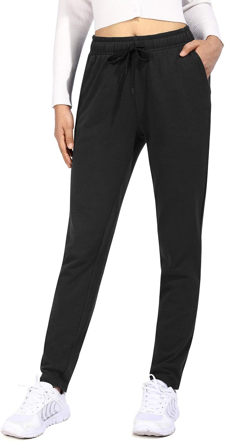 OUGES Womens Cotton Joggers Open Bottom Jogging Sweatpants Sports Trousers Track...