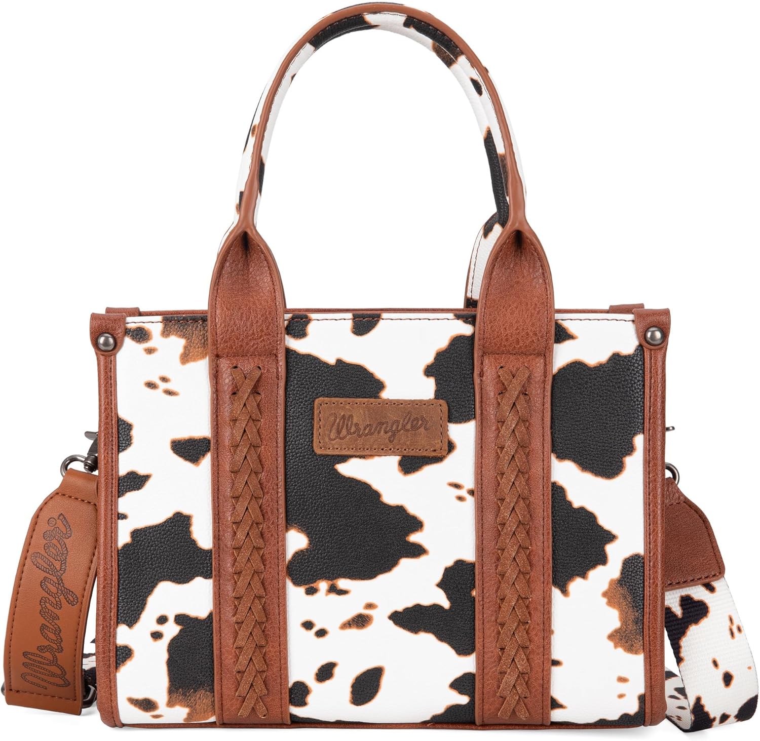 Wrangler Cow Print Tote Bag for Women Western Purse Boho Top Handle Satchel Hand...