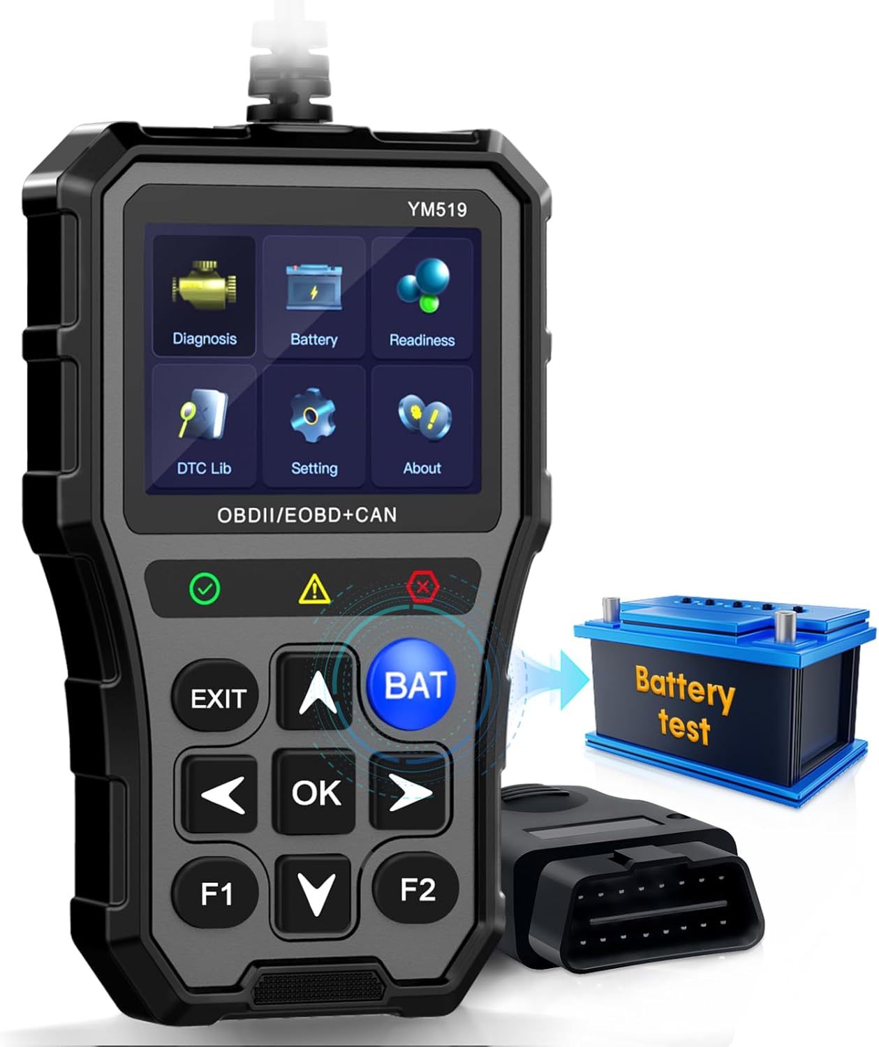 AMTIFO OBD2 Scanner with Battery Tester - Diagnostic Tool for Cars, Check Engine...