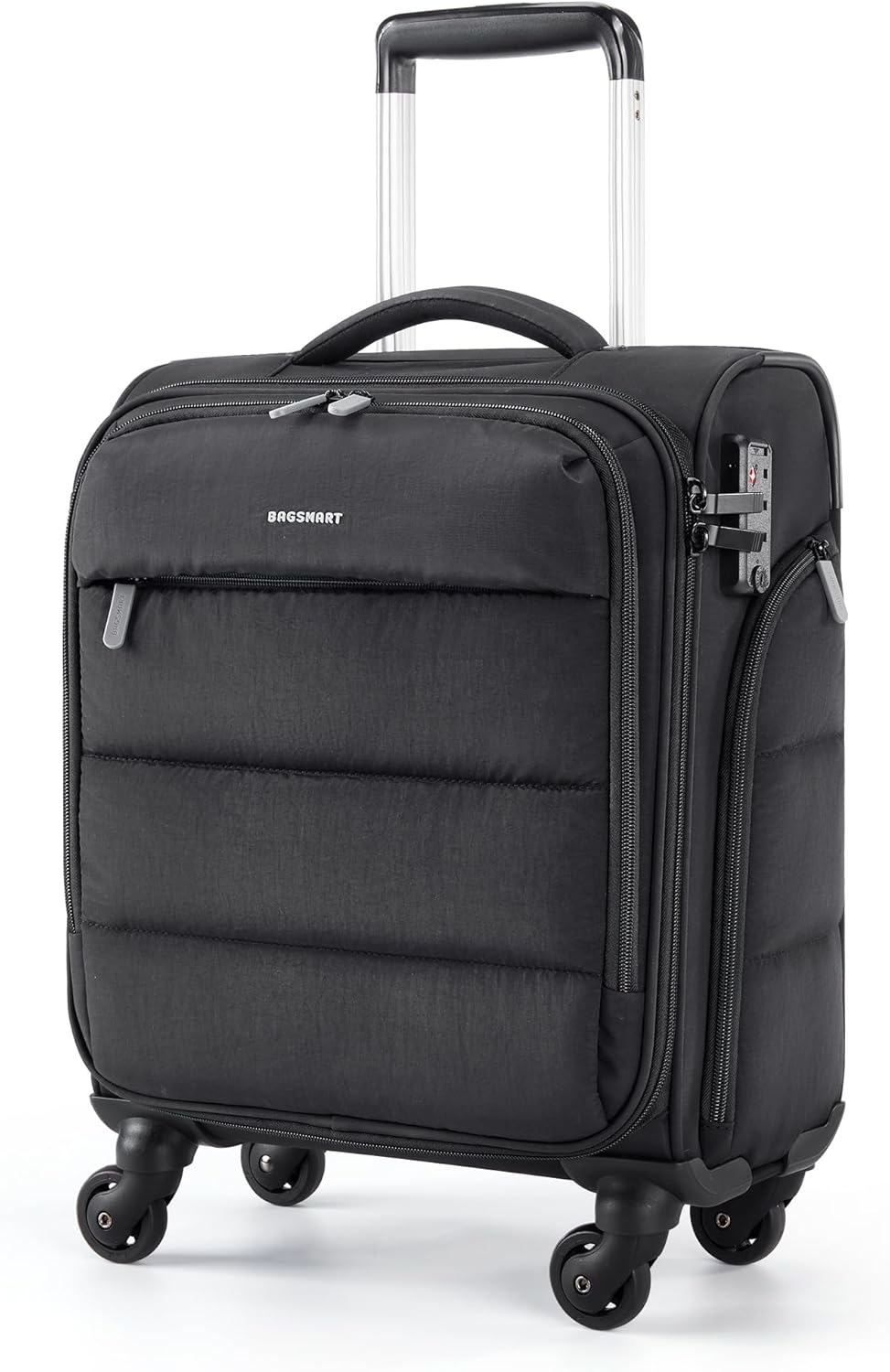 BAGSMART Underseat Carry on Luggage with Wheels, Soft Underseat Travel Luggage w...