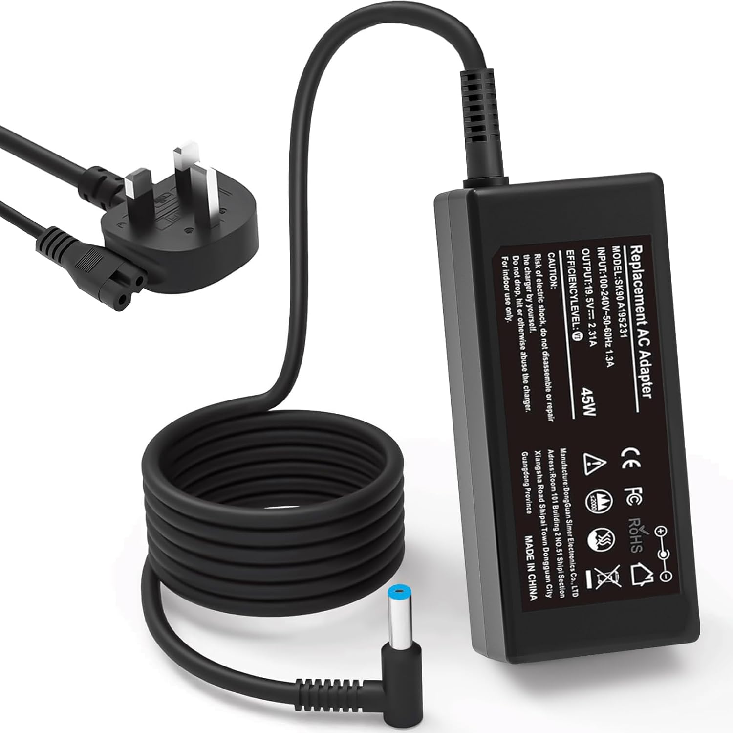 45W Hp Laptop Charger, 19.5V 2.31A Notebook Power Adapter For HP Stream 11 13 14...