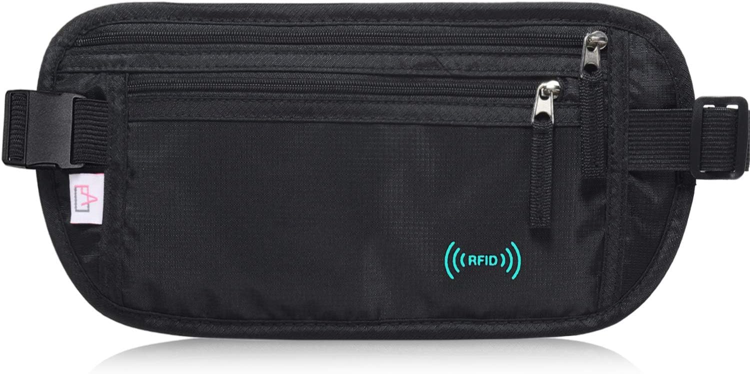 RFID Blocking Travel Wallet - Money Belt & Passport Holder, Travel Fanny Pack fo...