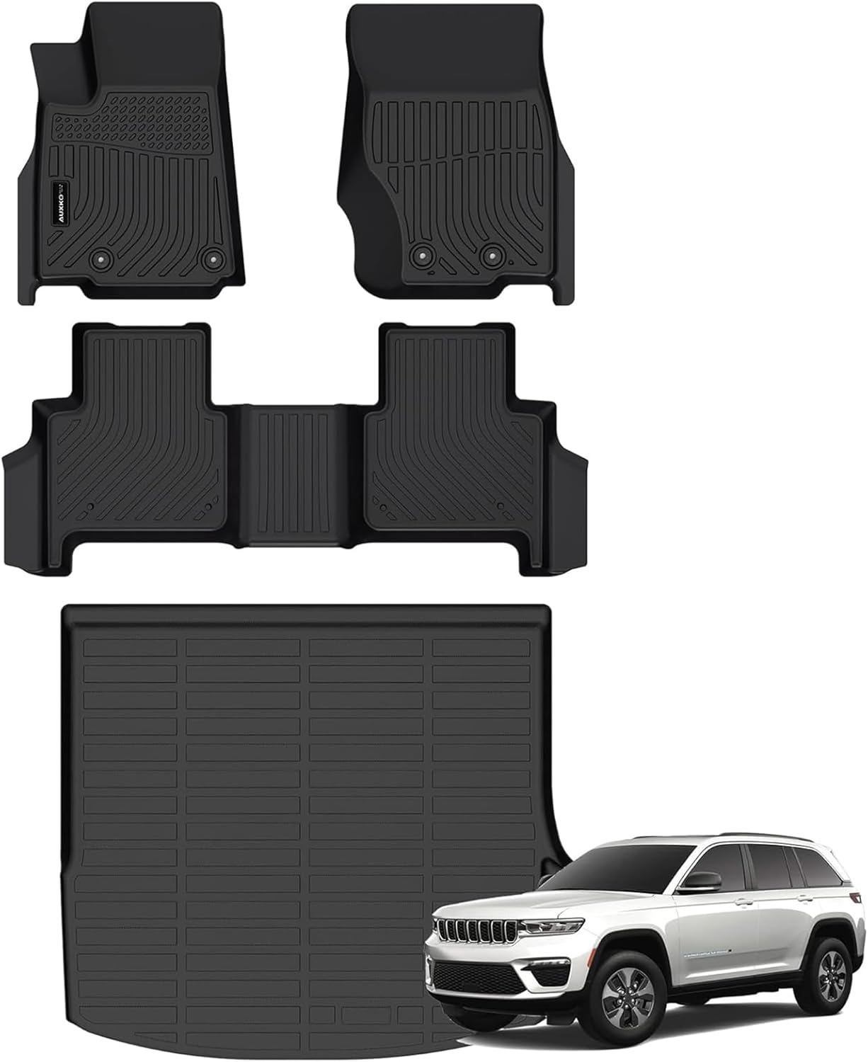 All Weather Floor Mats Cargo Mat Fit for Jeep Grand Cherokee(Include 4xe Not WK...