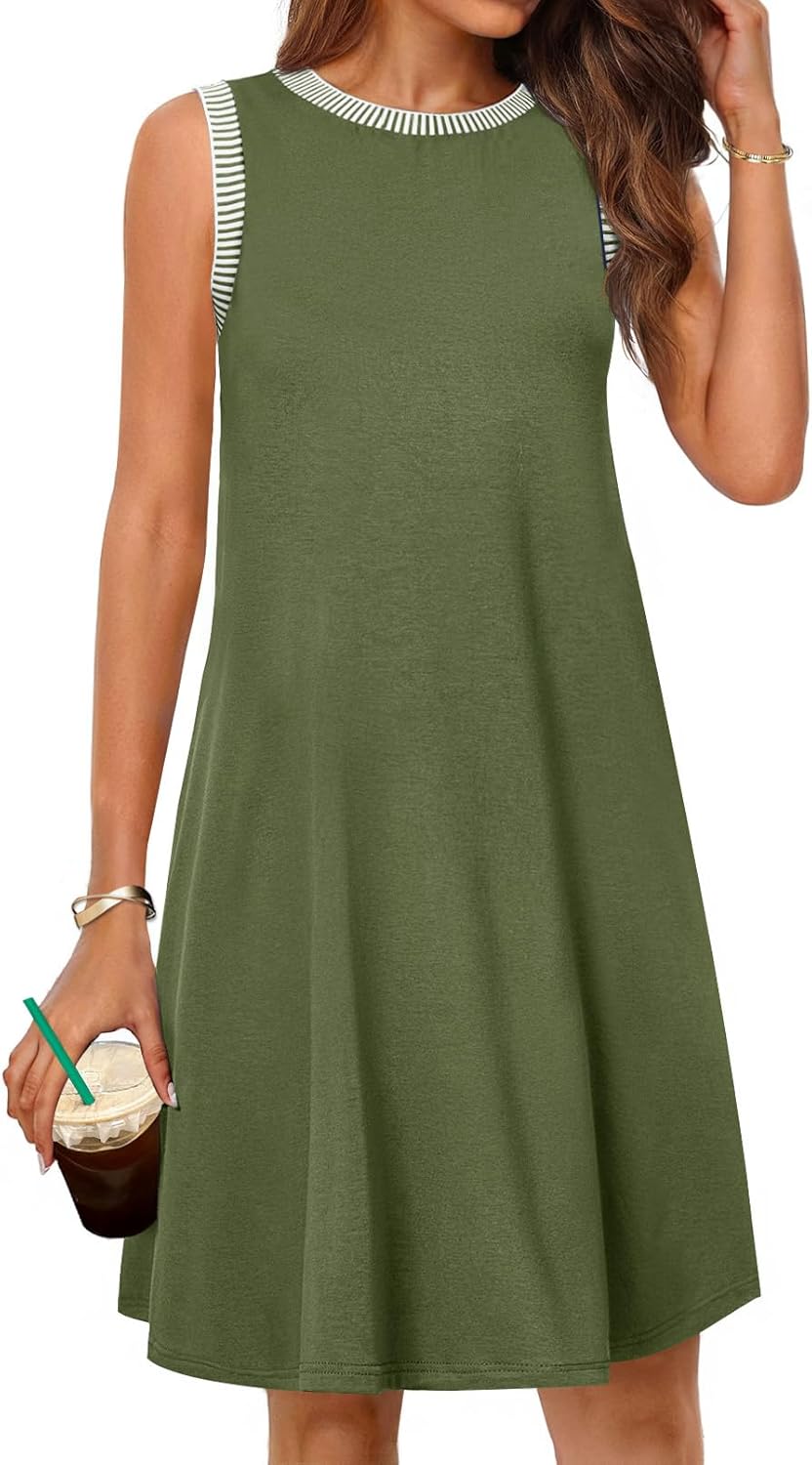 MEROKEETY Women's Summer Spring Casual Beach Sundress 2025 Vacation Sleeveless T...