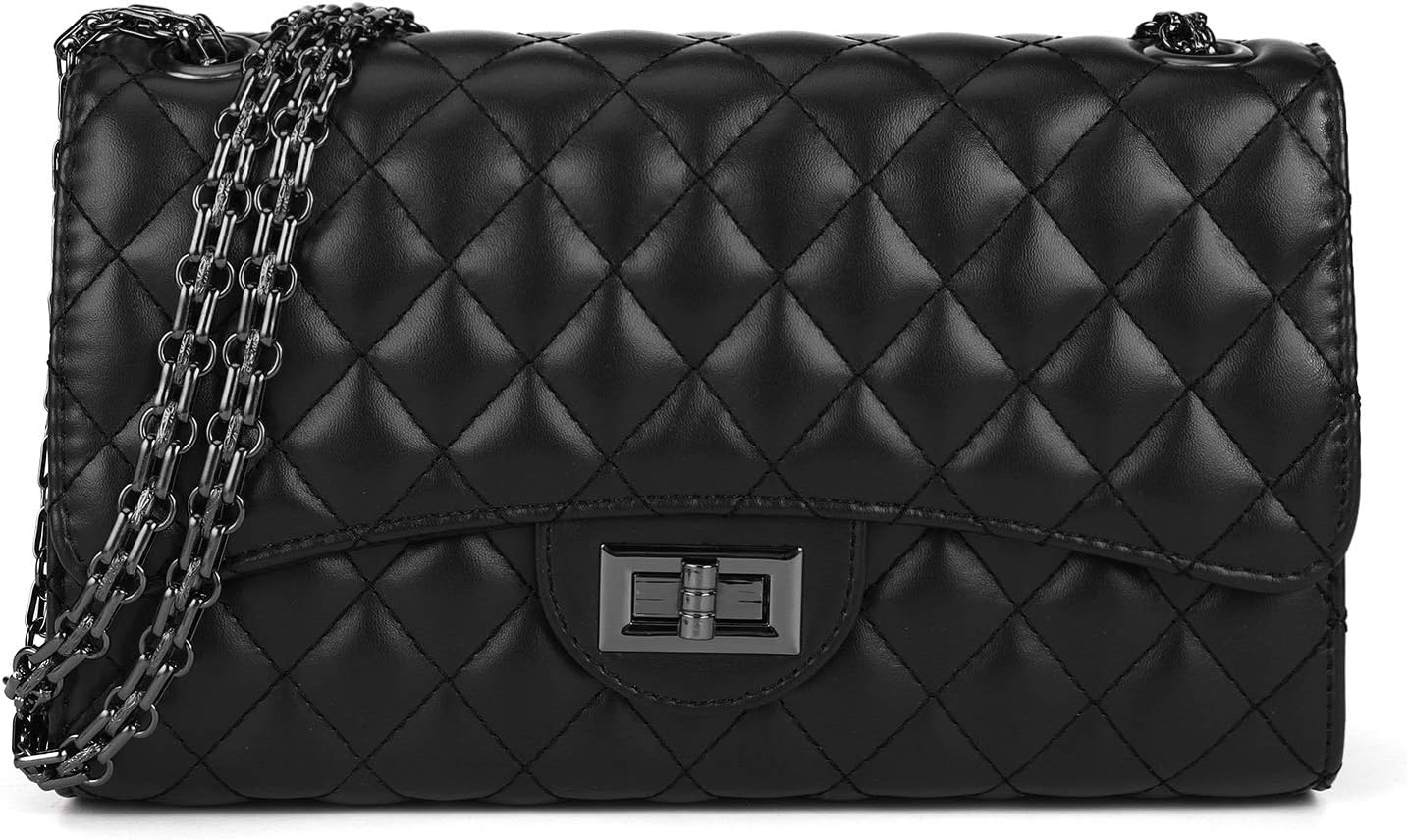 Gladdon Quilted Crossbody Purse for Women Trendy Ladies Shoulder Bag with Chain...