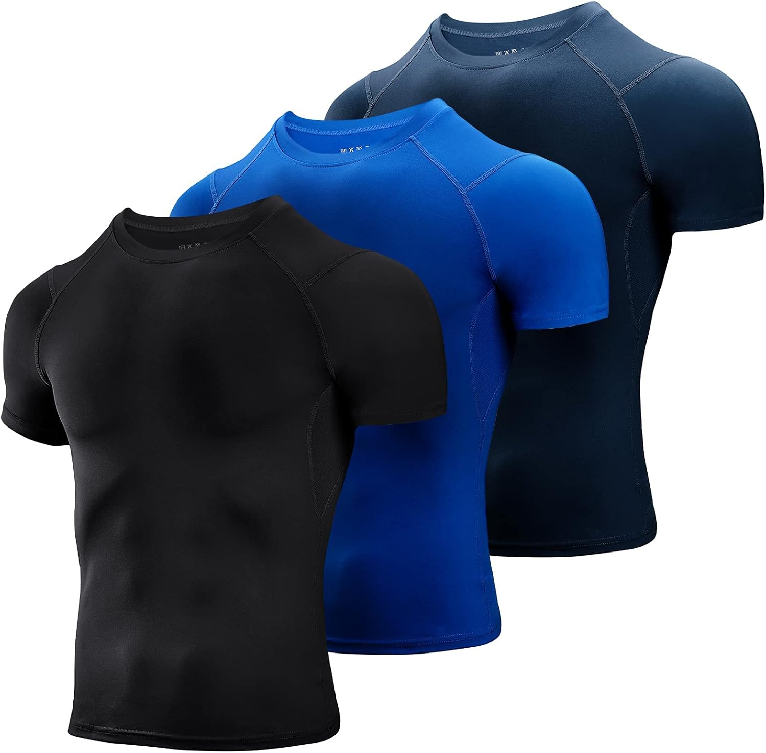 Niksa 1 Pack or 3 Packs Compression Tops for Men Short Sleeve Mens Running Top M...