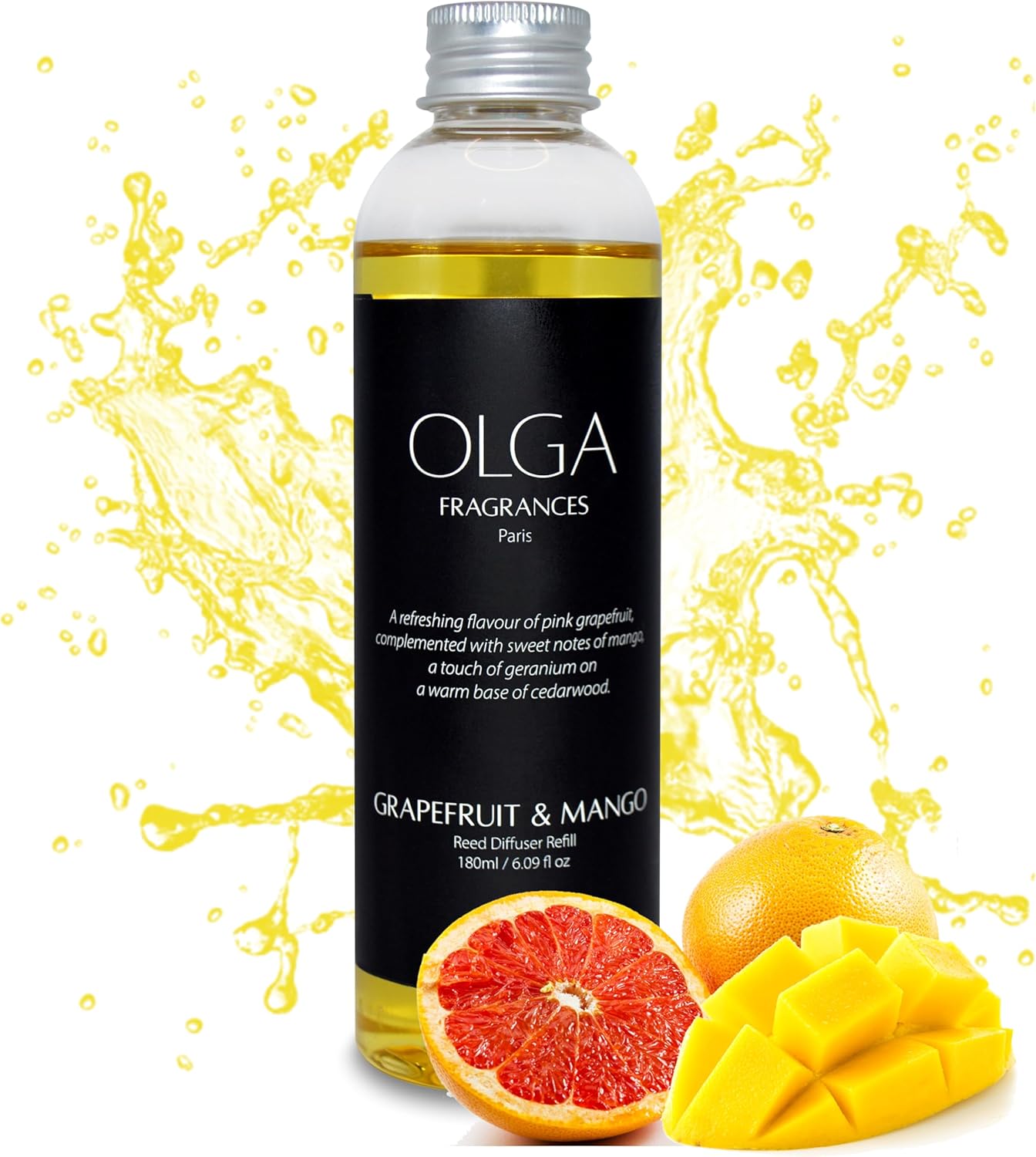 OLGA Reed Diffuser Refill - 180ml Grapefruit Mango...