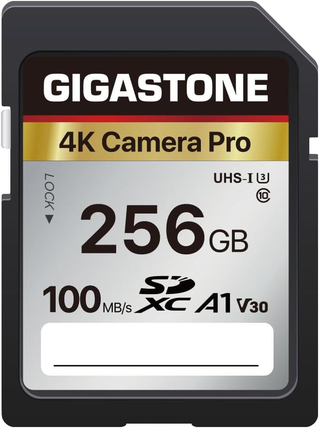 Gigastone 256GB SDXC Memory Card 4K Pro Series Camera Transfer Speed Up to 100MB...