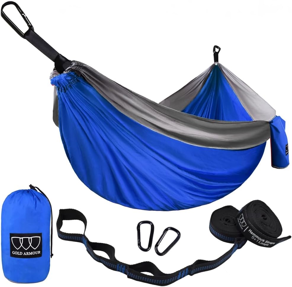 Gold Armour Camping Hammock - Portable Hammock Single Hammock Camping Accessorie...