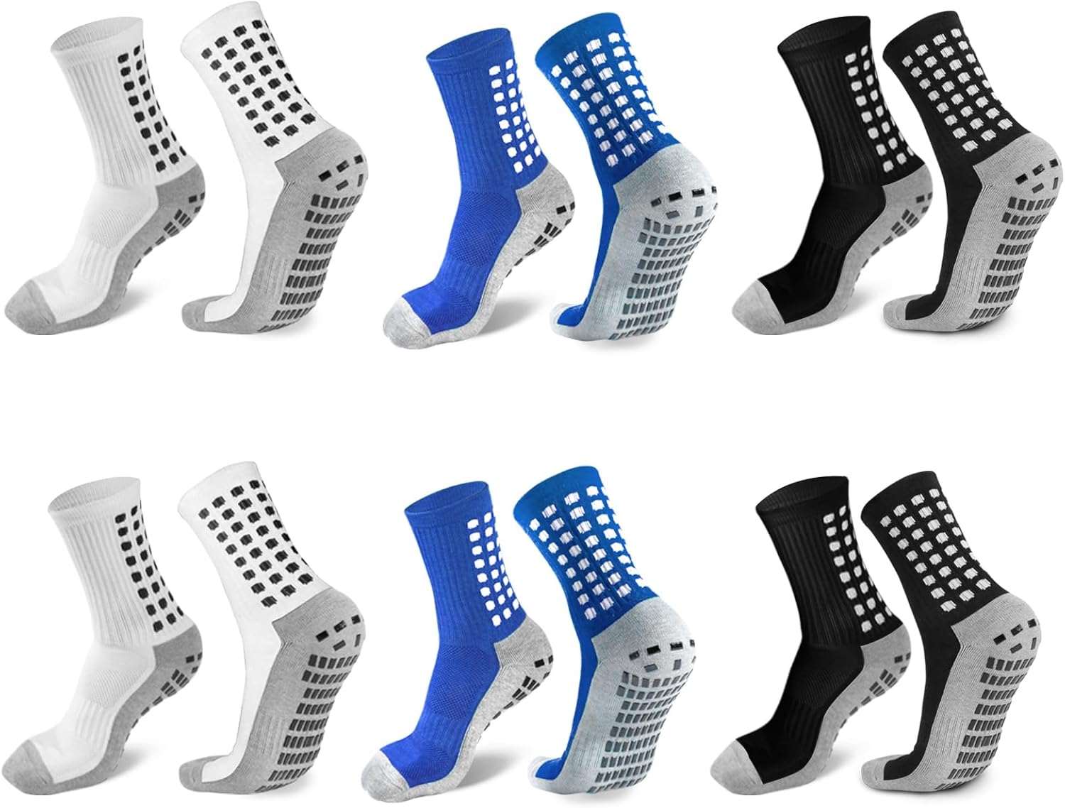 2/4/6 Pairs Men's Soccer Socks Grip Pads Non Slip Football Baseball Soccer Socks...
