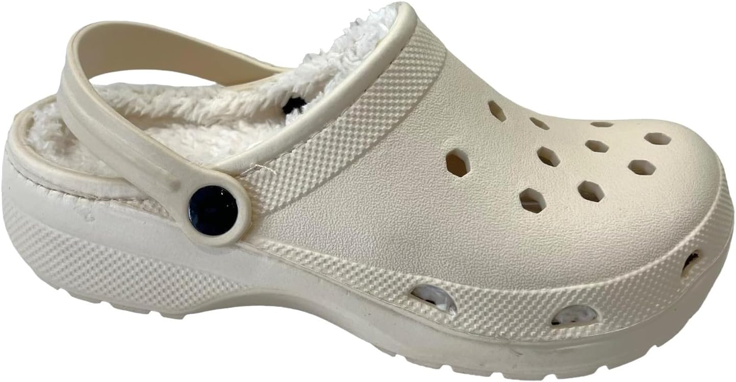 Ladies Womens Clogs Fur Lined Slip ON Cosy Garden House Slippers Mules Sandals 7...