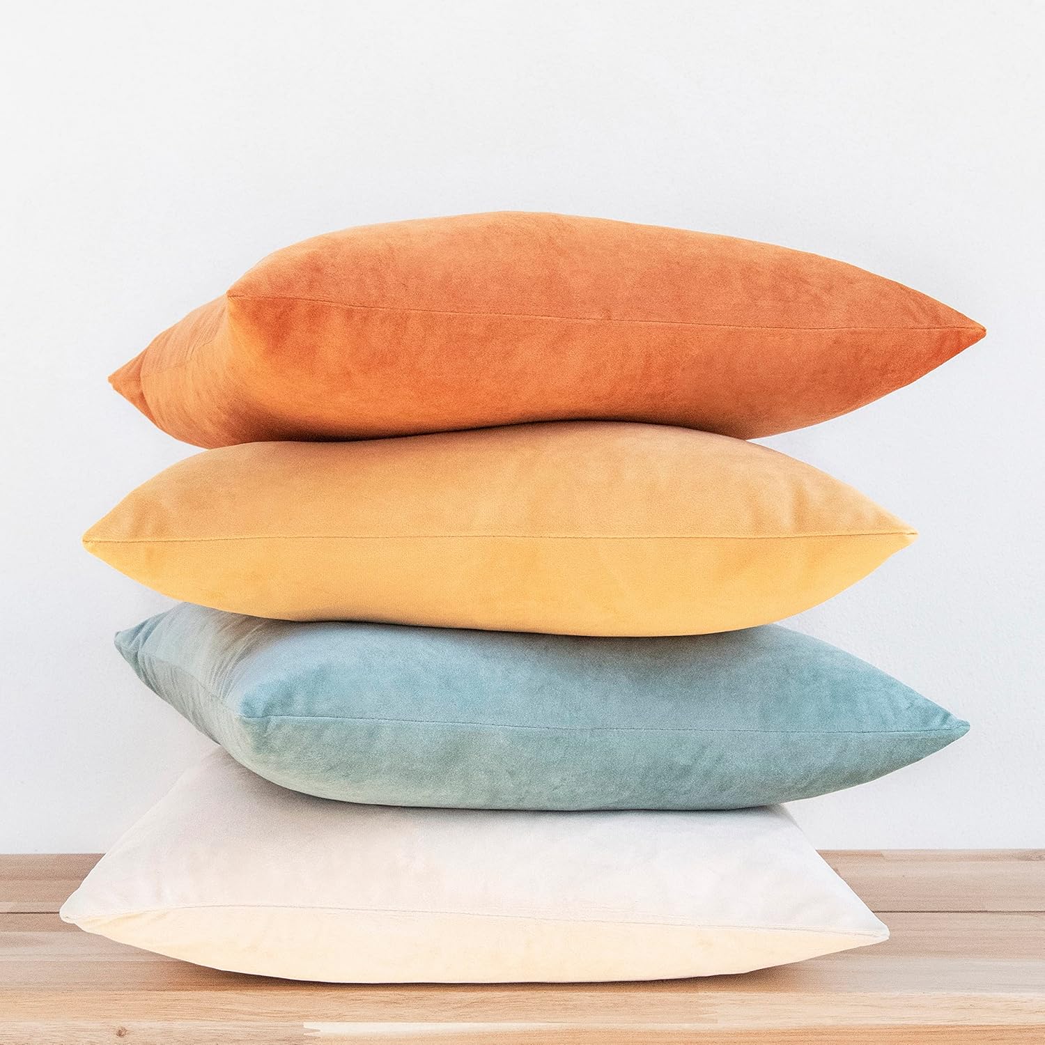 MONDAY MOOSE Decorative Throw Pillow Covers Cushion Cases, Set of 4 Soft Velvet...
