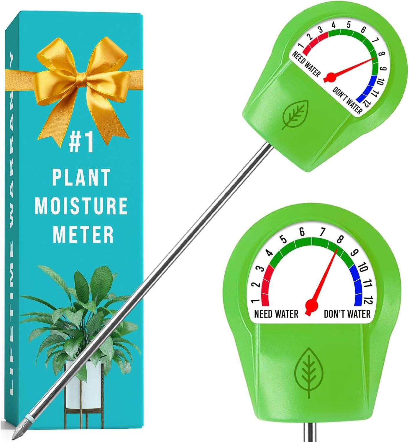 GROWIT Plant Moisture Meter Houseplants - Accurate Plant Water Meter for Indoor...