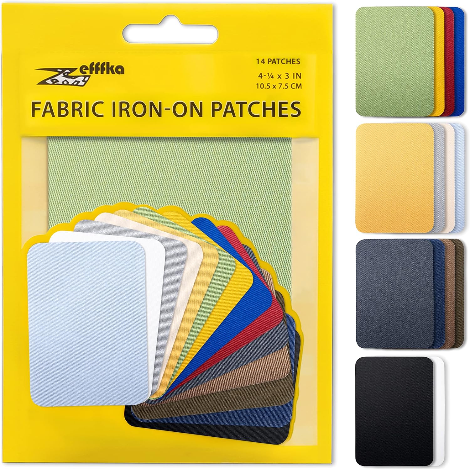 ZEFFFKA Premium Quality Fabric Iron-on Patches Inside & Outside Strongest Glue 1...