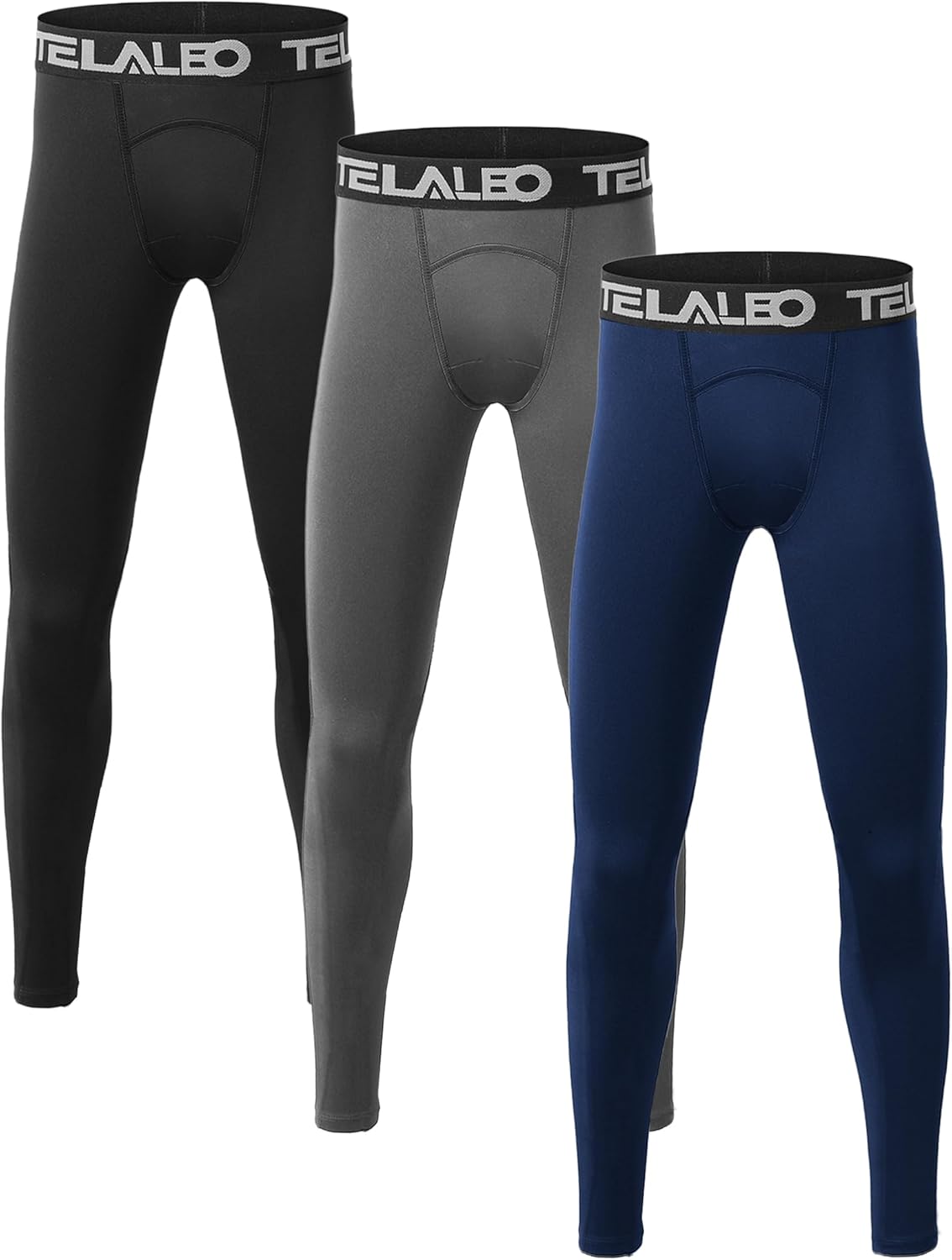 TELALEO 1/2/3/4 Pack Boys' Youth Compression Leggings Pants Tights Athletic Base...