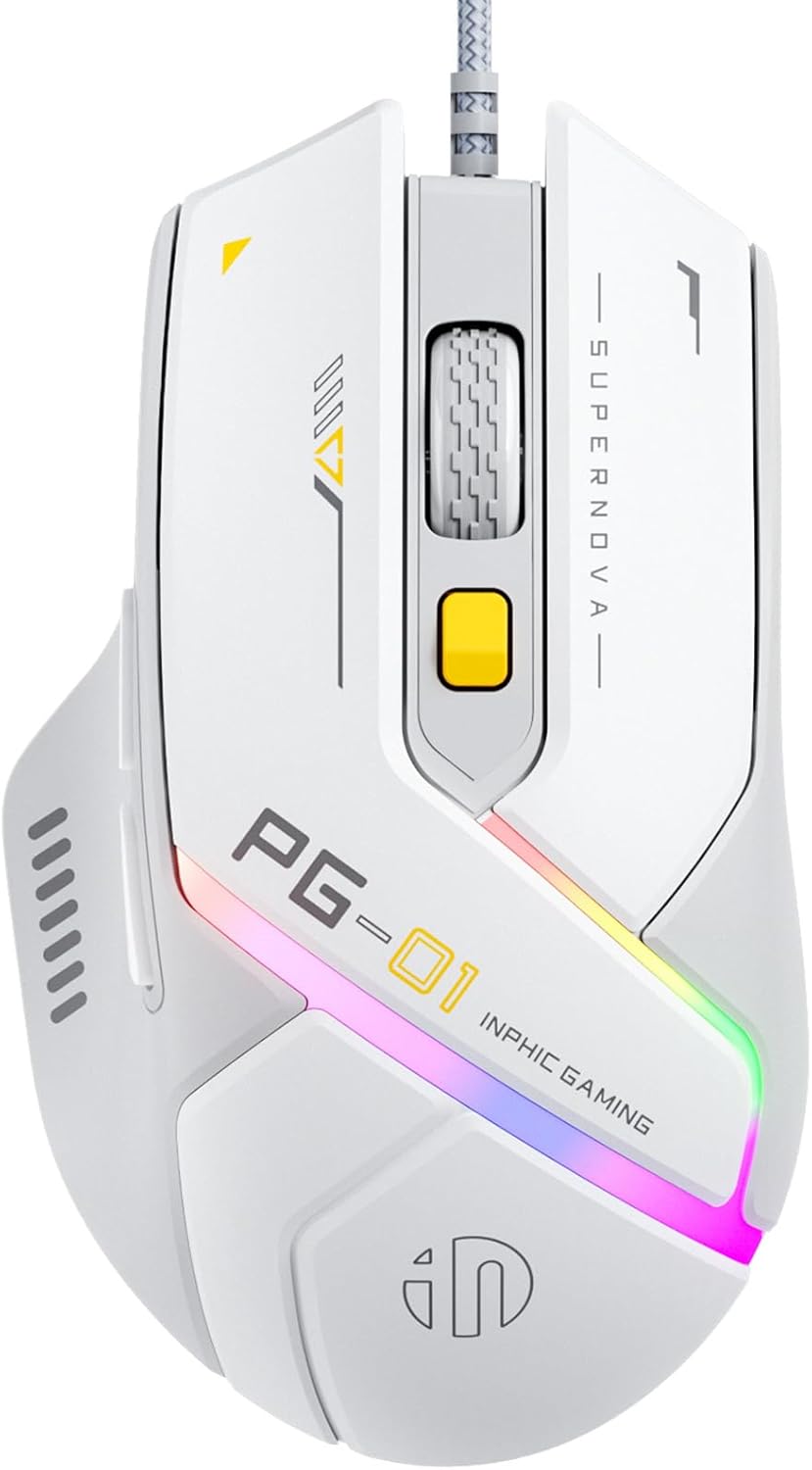 INPHIC PG1 Gaming Mouse, RGB Gamer Mouse Wired with 6 Programmable Buttons, 1280...