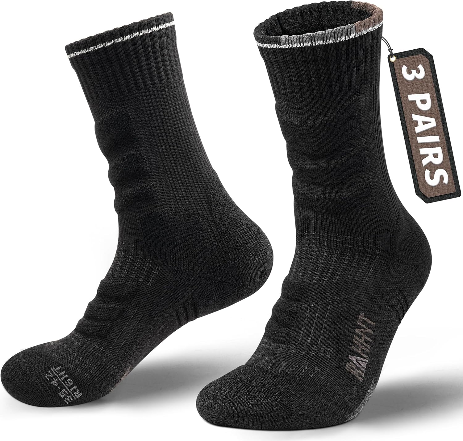 Merino Wool Compression Anti-Blister Hiking Socks Outdoor Walking Crew Socks for...