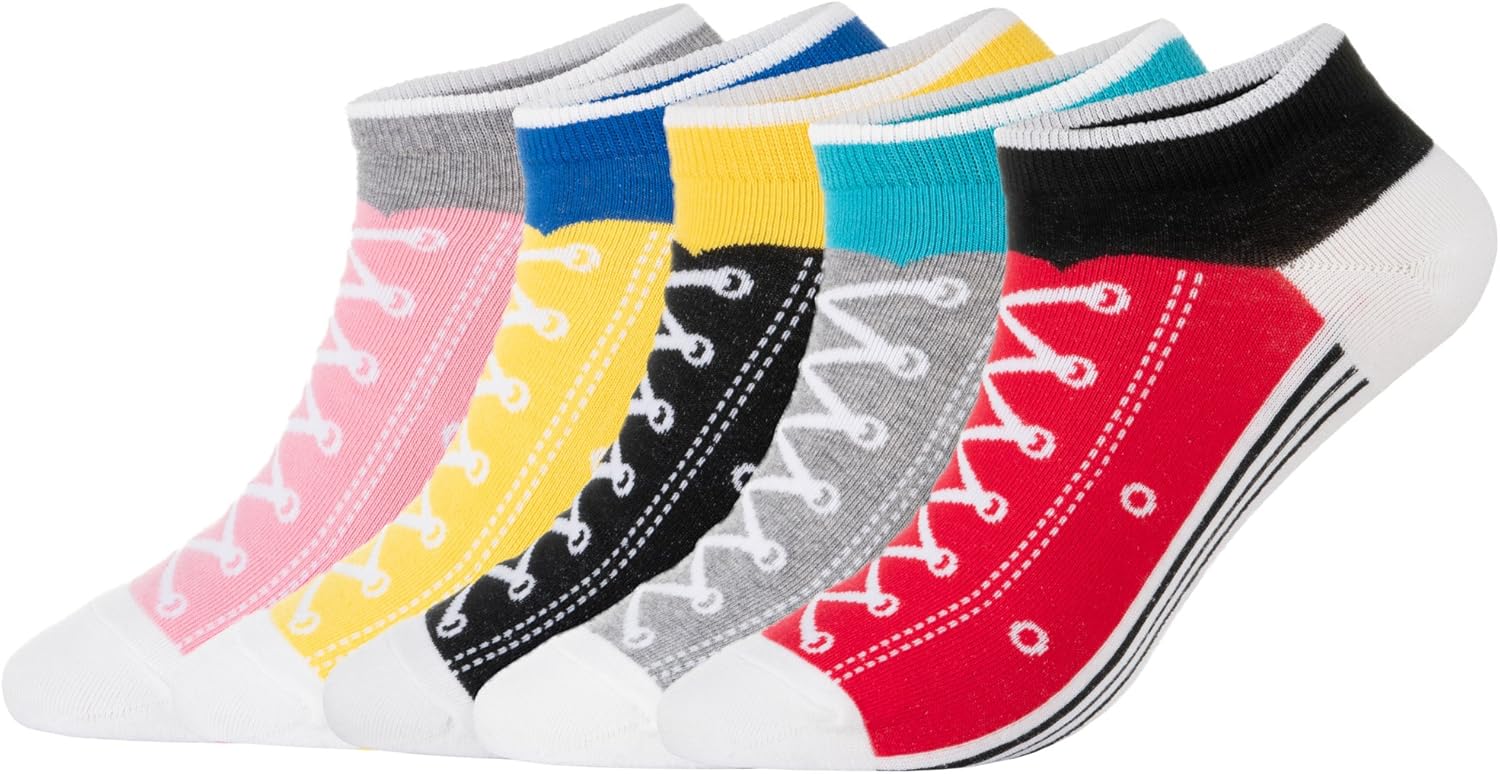 KONY Women’s 5 Pack Lightweight Cotton (86%) Novelty Low Cut Socks Cool Sneakers...