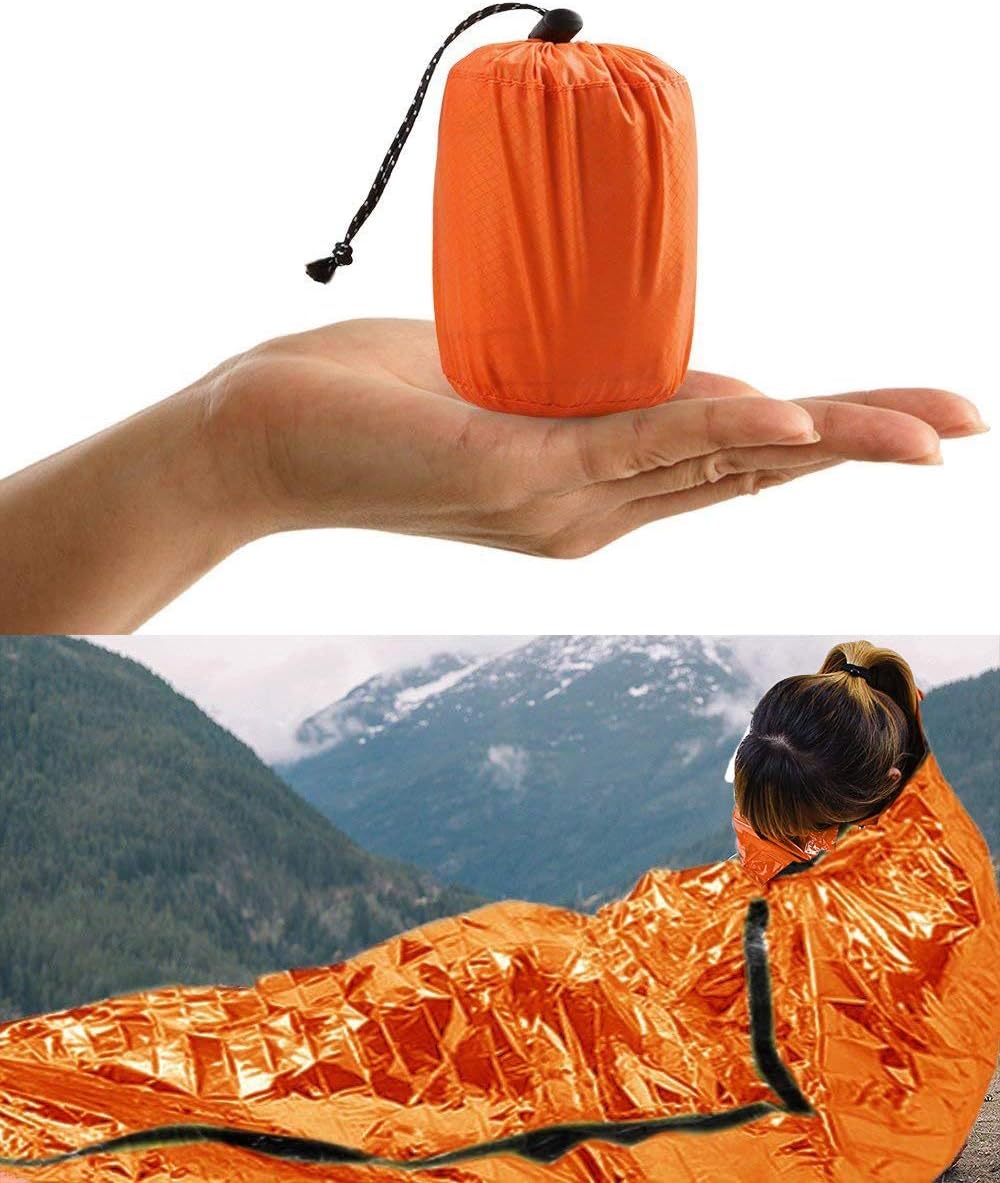 HONYAO Survival Sleeping Bag, Emergency Bivvy Bag Emergency Rescue Blanket Reusa...