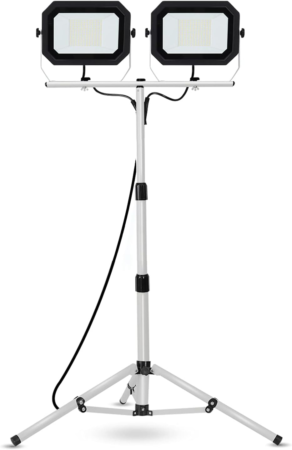 UFOND 20000 Lumen Work Lights with Stand, 200W Dual Head LED Work Light, Waterpr...