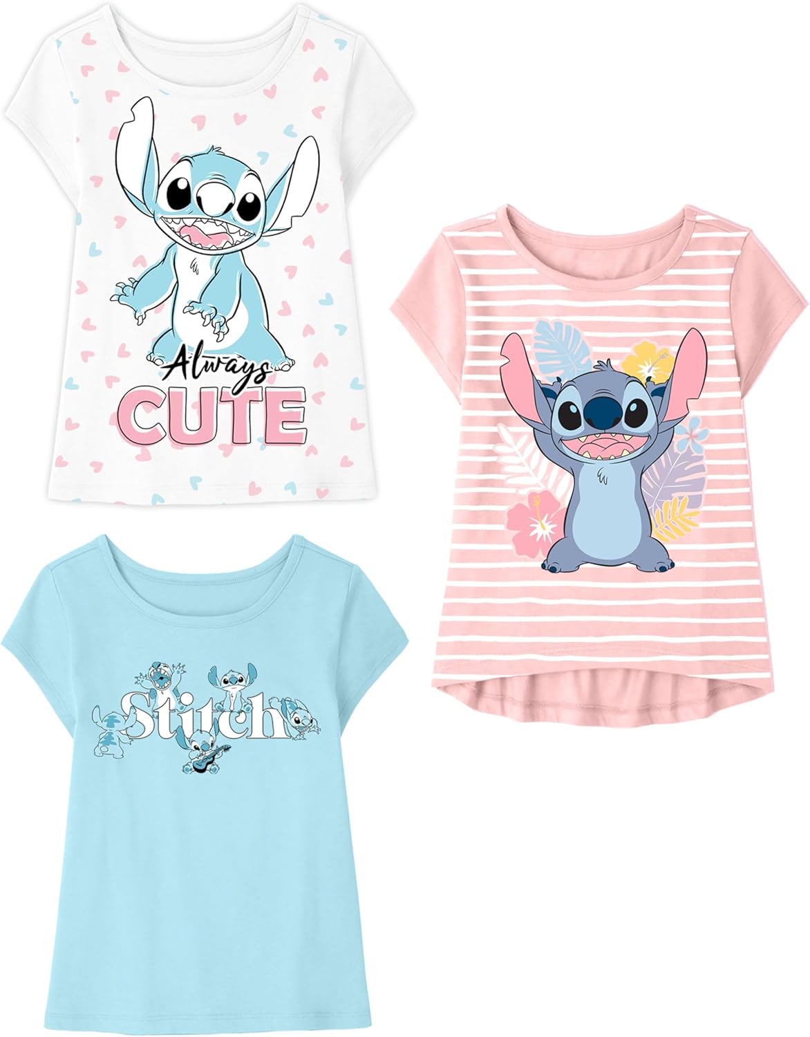 Disney Lilo & Stitch T-Shirt (Sets) Angel Nani Pleakley Jookiba Kids Graphic Out...