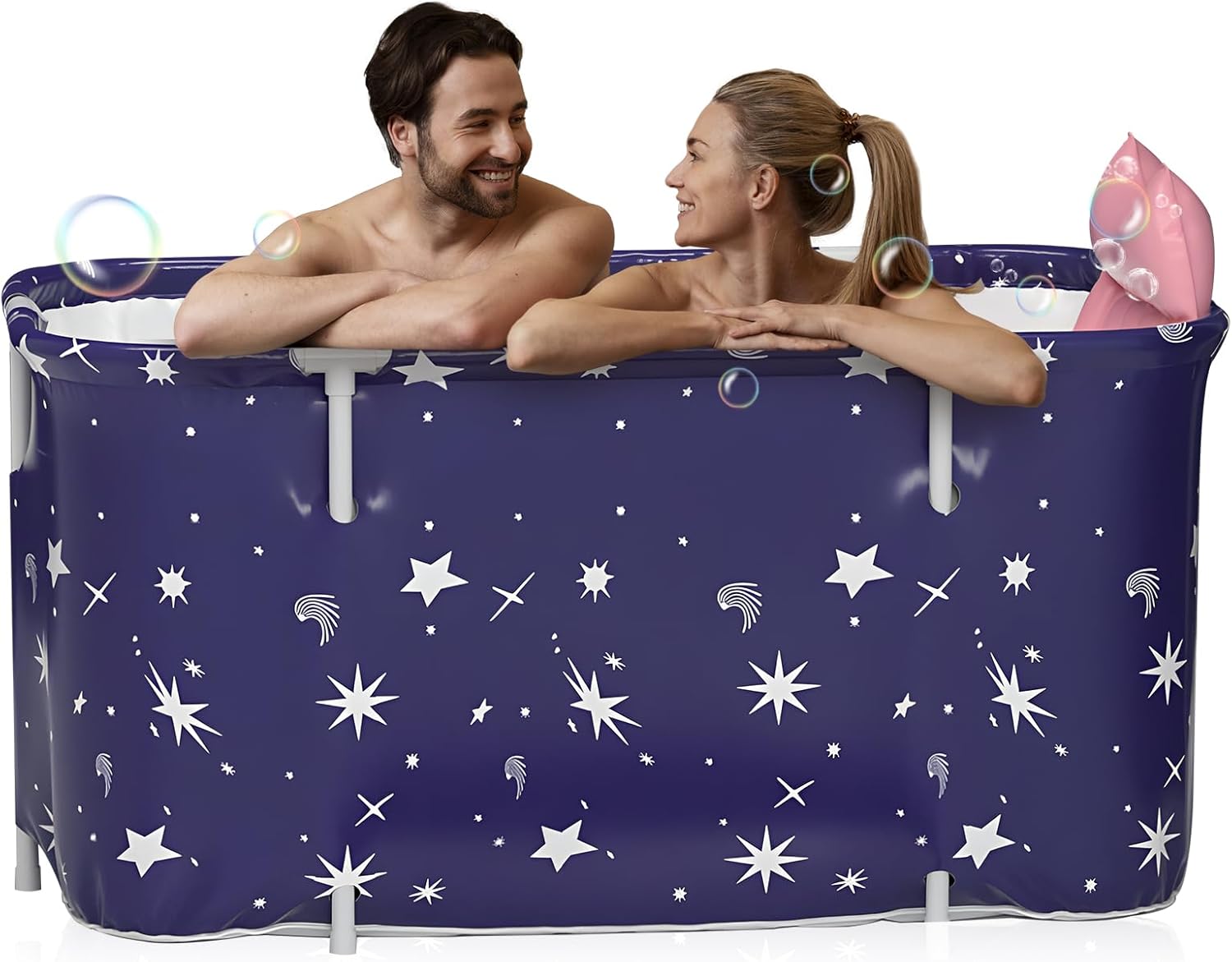 Warmiehomy Portable Foldable Bathtub for Adult,140x50X55cm Large Soaking Bathtub...