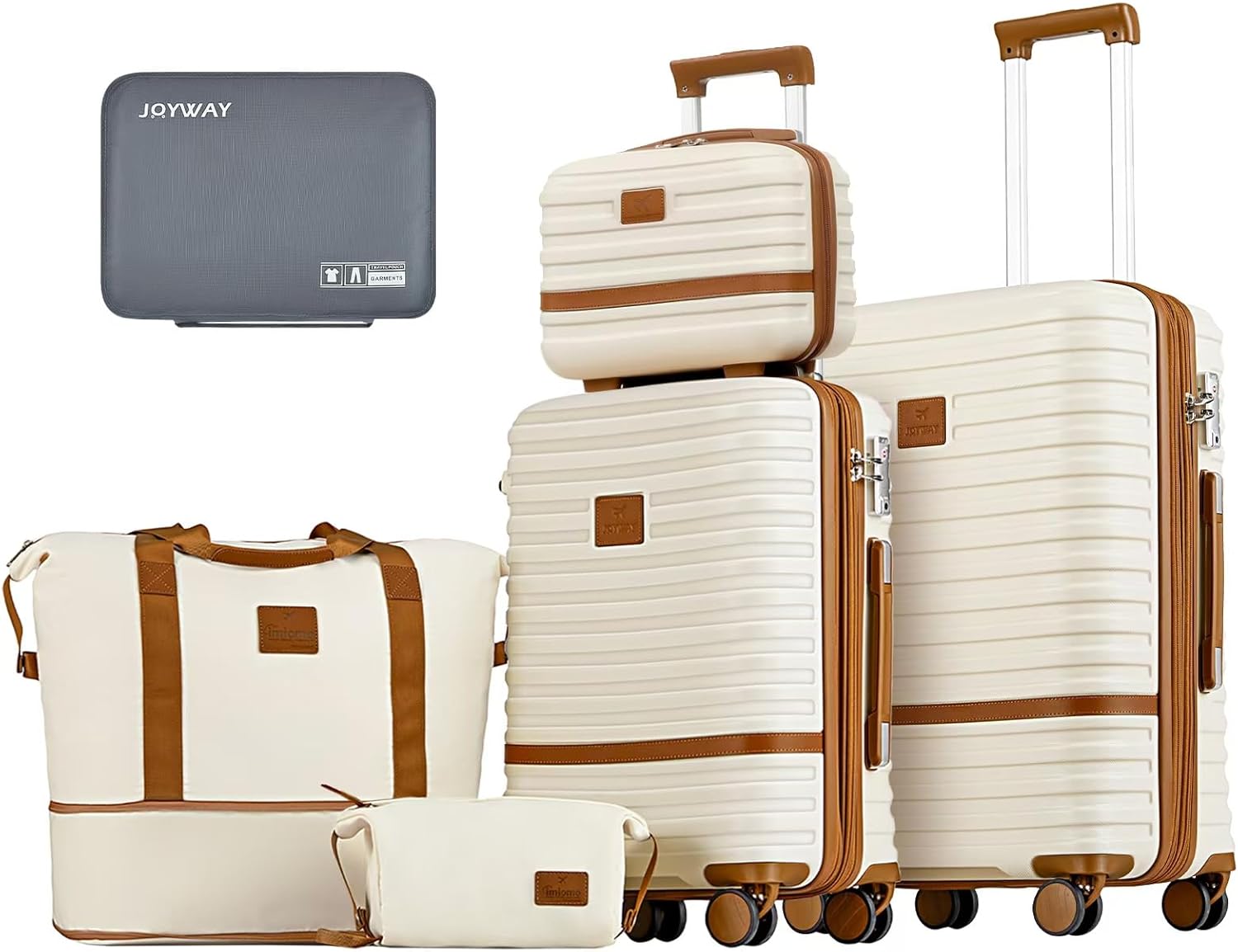 Joyway Expandable Luggage Sets 2 Piece Carry on and Check,Hardside Suitcase with...