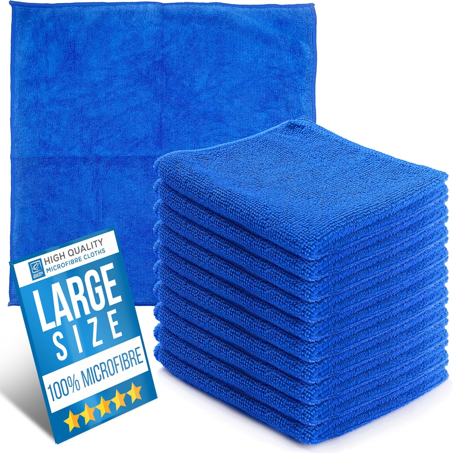 Microfibre Cleaning Cloth, Large Size 40x40cm, Super Absorbent Lint Free Microfi...